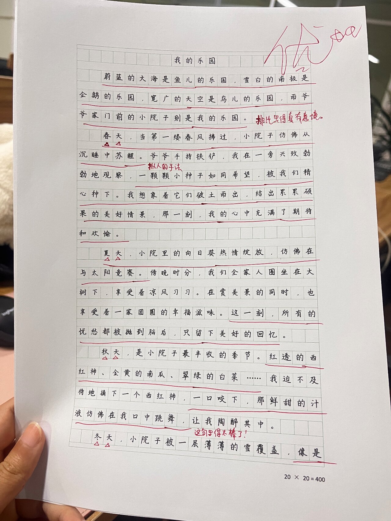 四下作文《我的乐园》爷爷的菜地400字