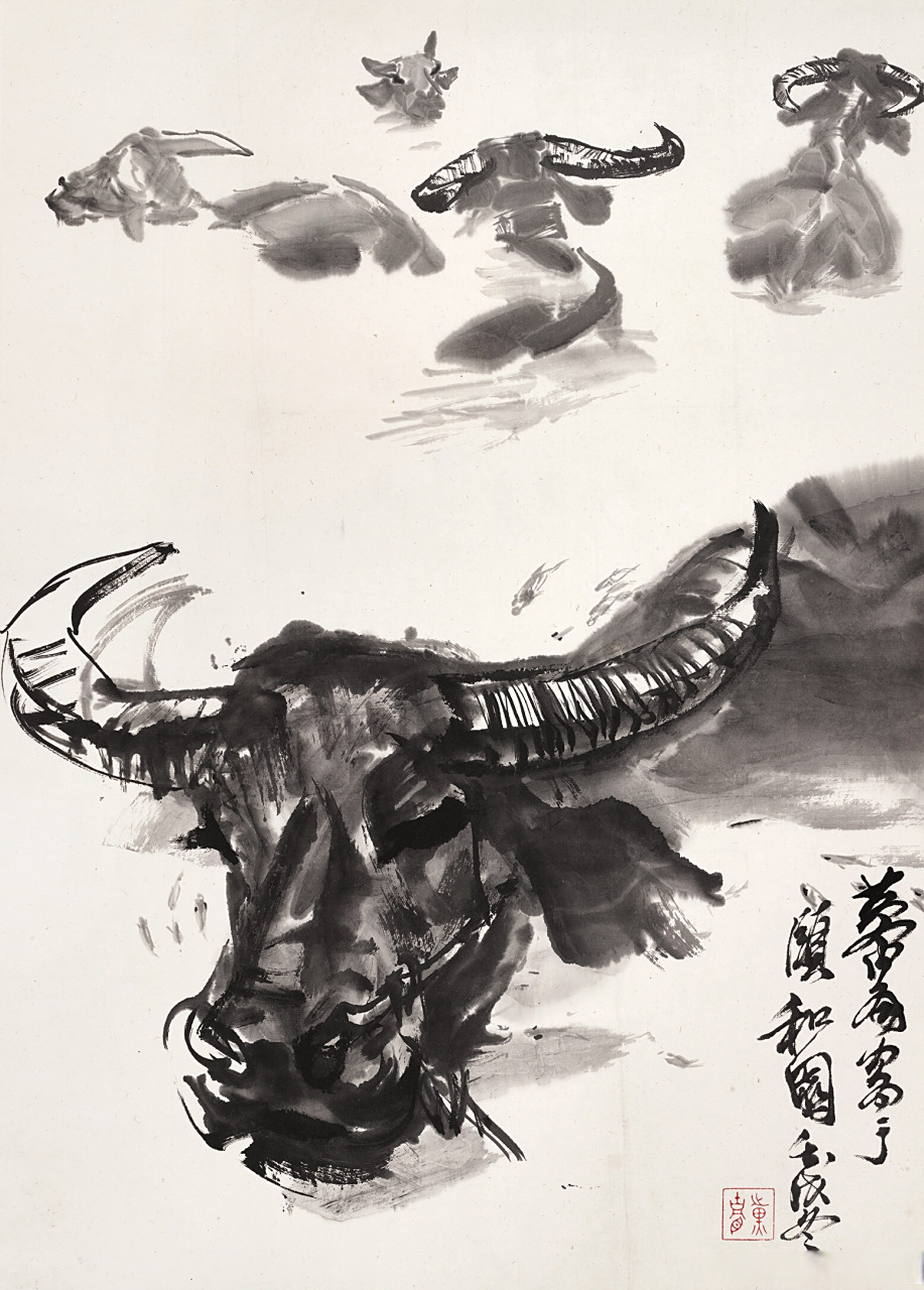 黄胄笔下的水牛