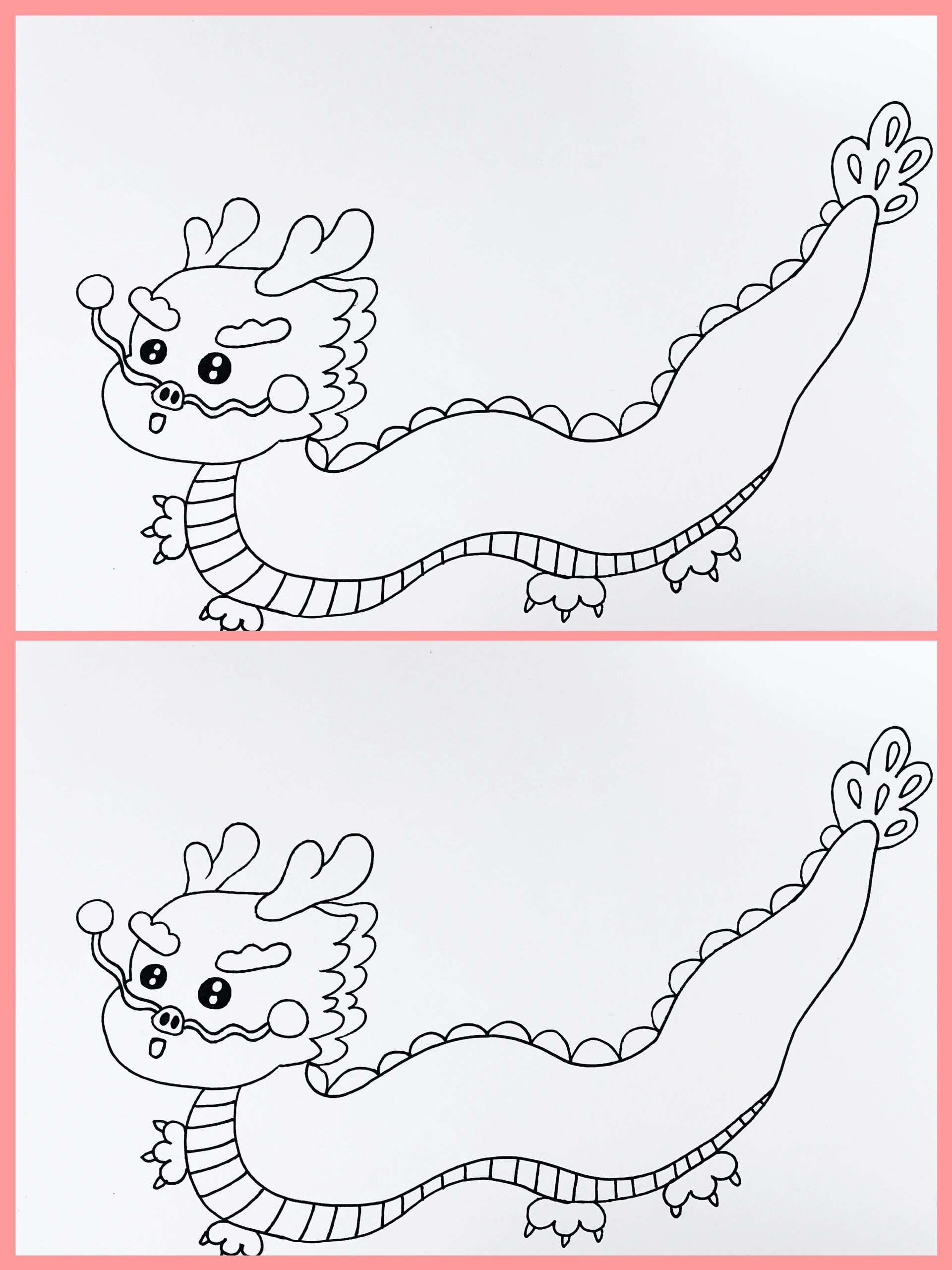 创意儿童画|94龙城(附步骤线稿)