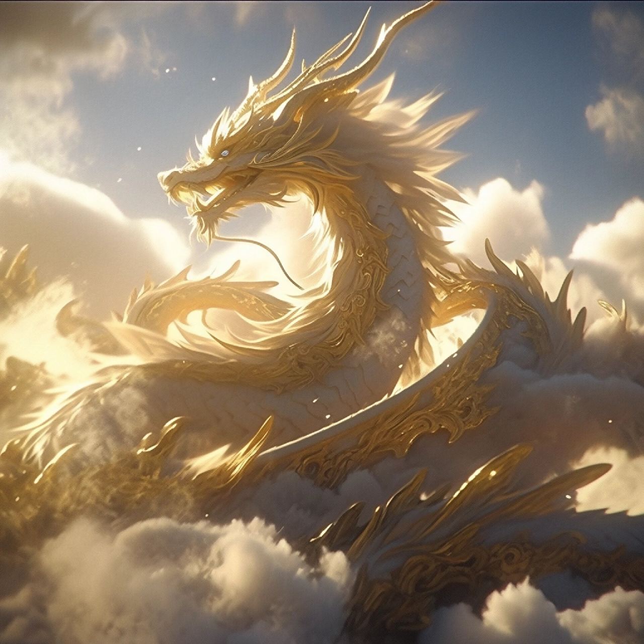 【上古神兽】飞天苍龙 天地间,腾云驾雾,一条神秘而古老的飞天苍龙