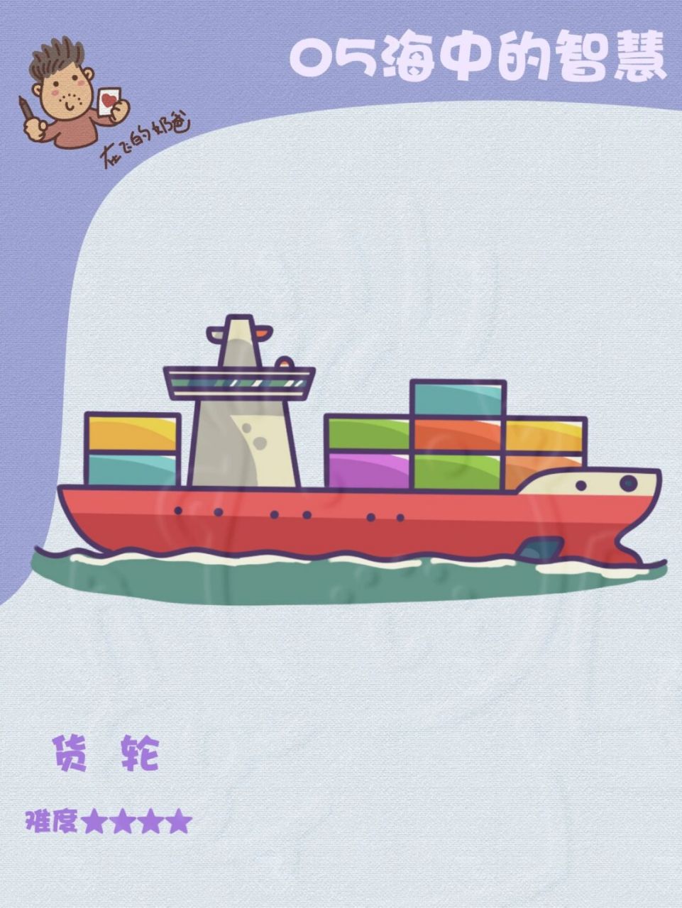 货轮 简笔画 #手抄报# #教材插图# #运输船##海运# #少儿美术# #美术