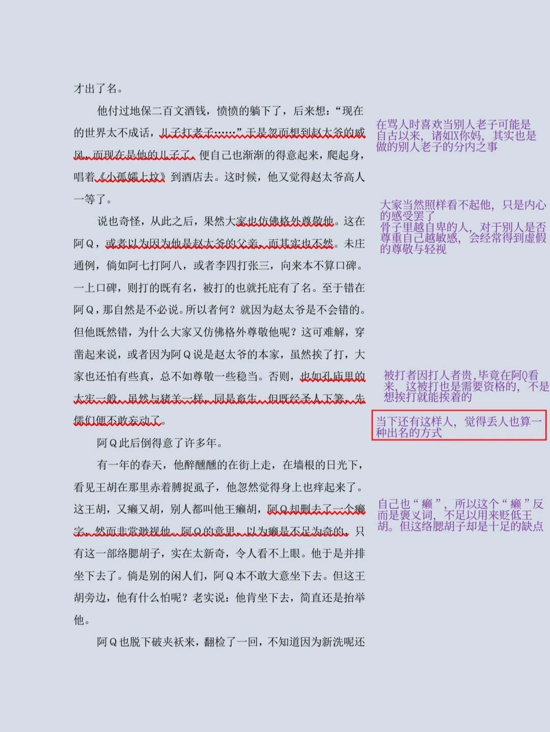 阿Q正传读书报告图片