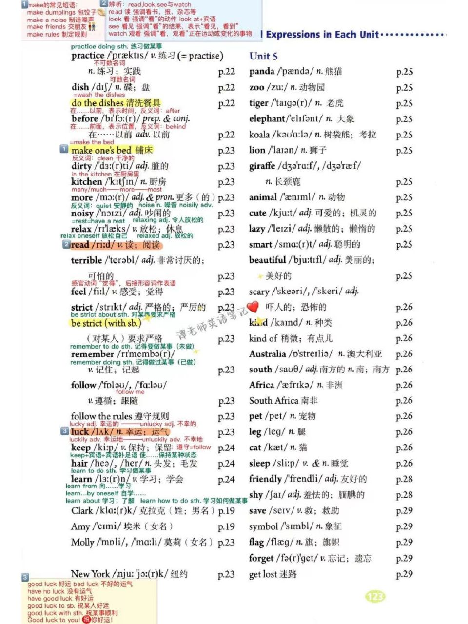 人教版七年级下册unit4单词表