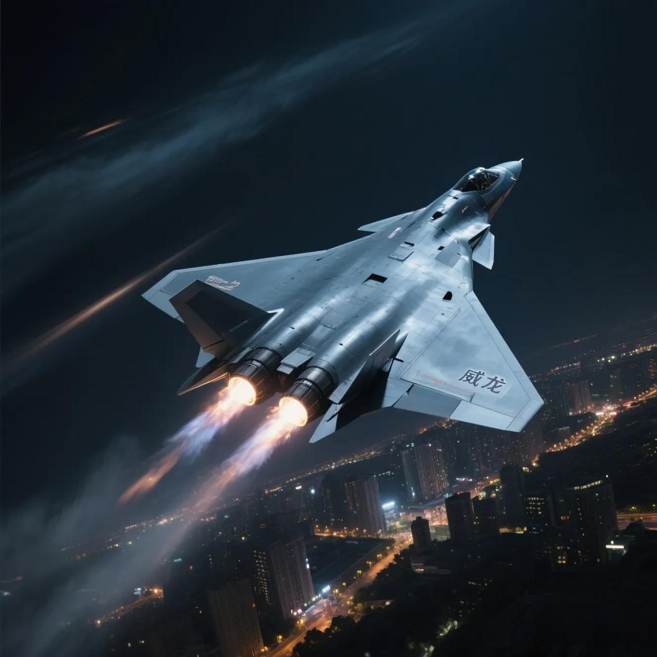 城市沉入温柔的梦乡,繁星点缀的深邃夜幕,却成了我们"威龙"歼