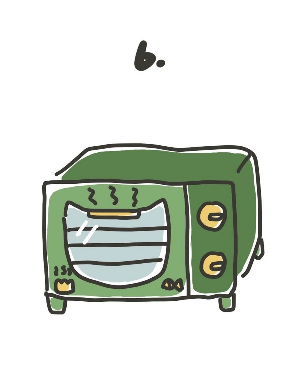 95手绘教程|如何画一个微波炉? 厨房类的来喽!