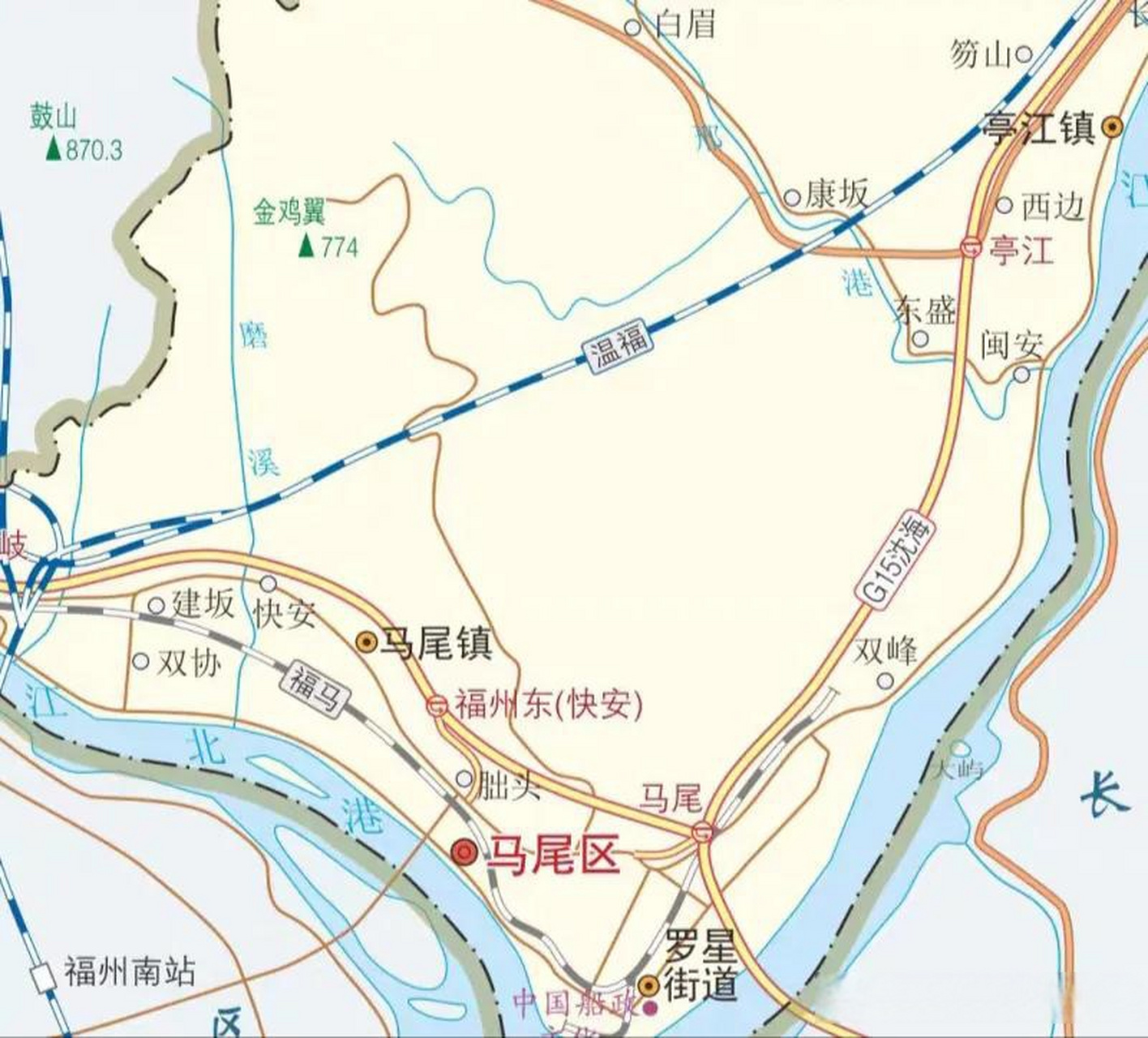 但由于马尾区山多,城区面积不大,以后应该重点建设琅岐岛,往闽江口