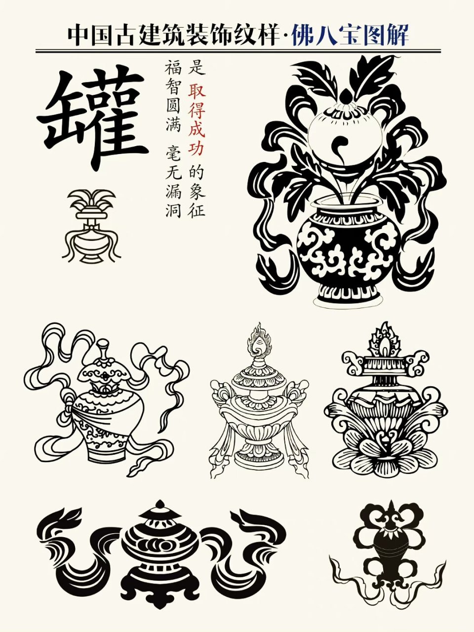 藏传佛教中吉祥八宝图解 佛前供器,藏文称之为"八吉祥相".