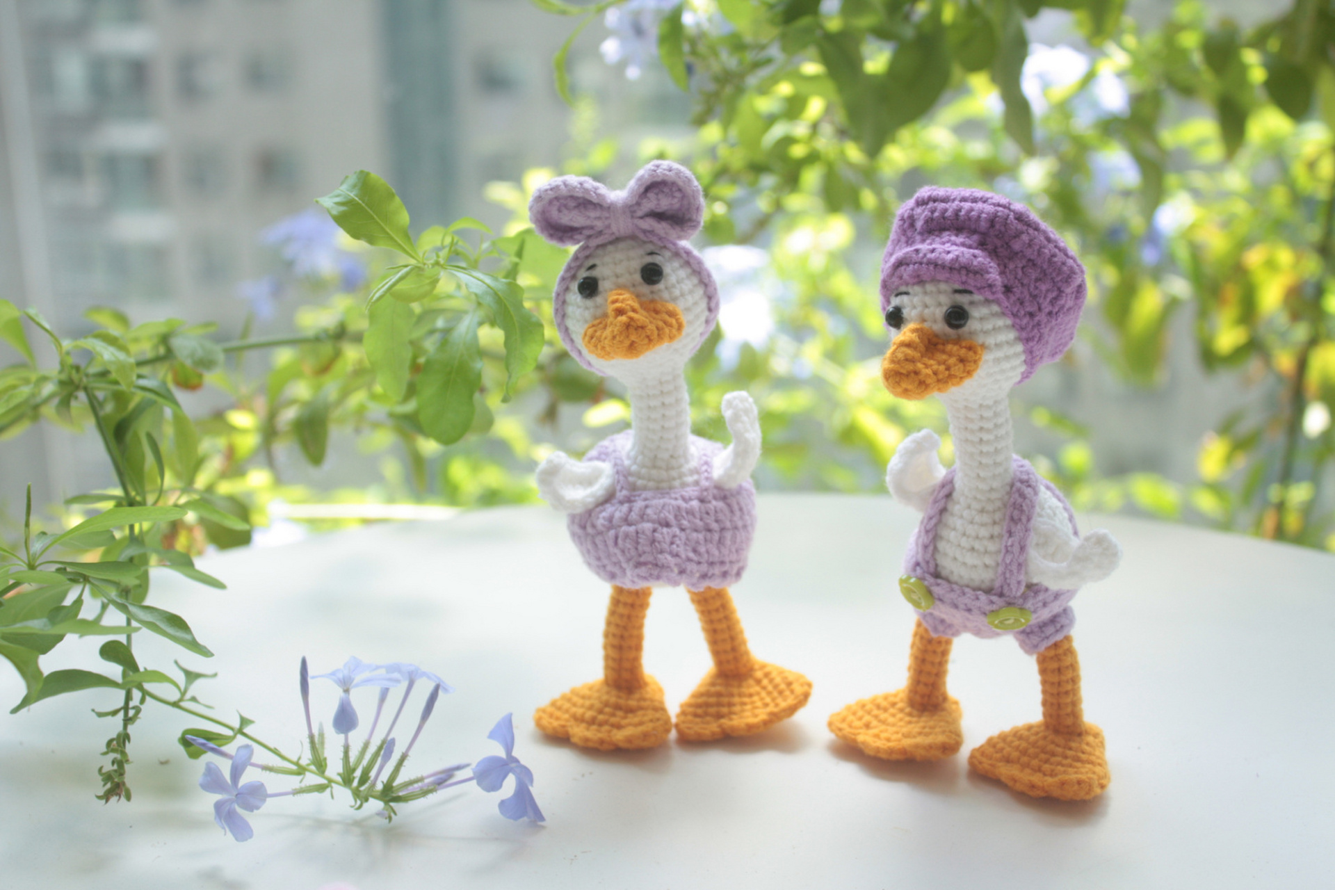 情侣款呆头鹅#钩针玩偶# #diy手工制作