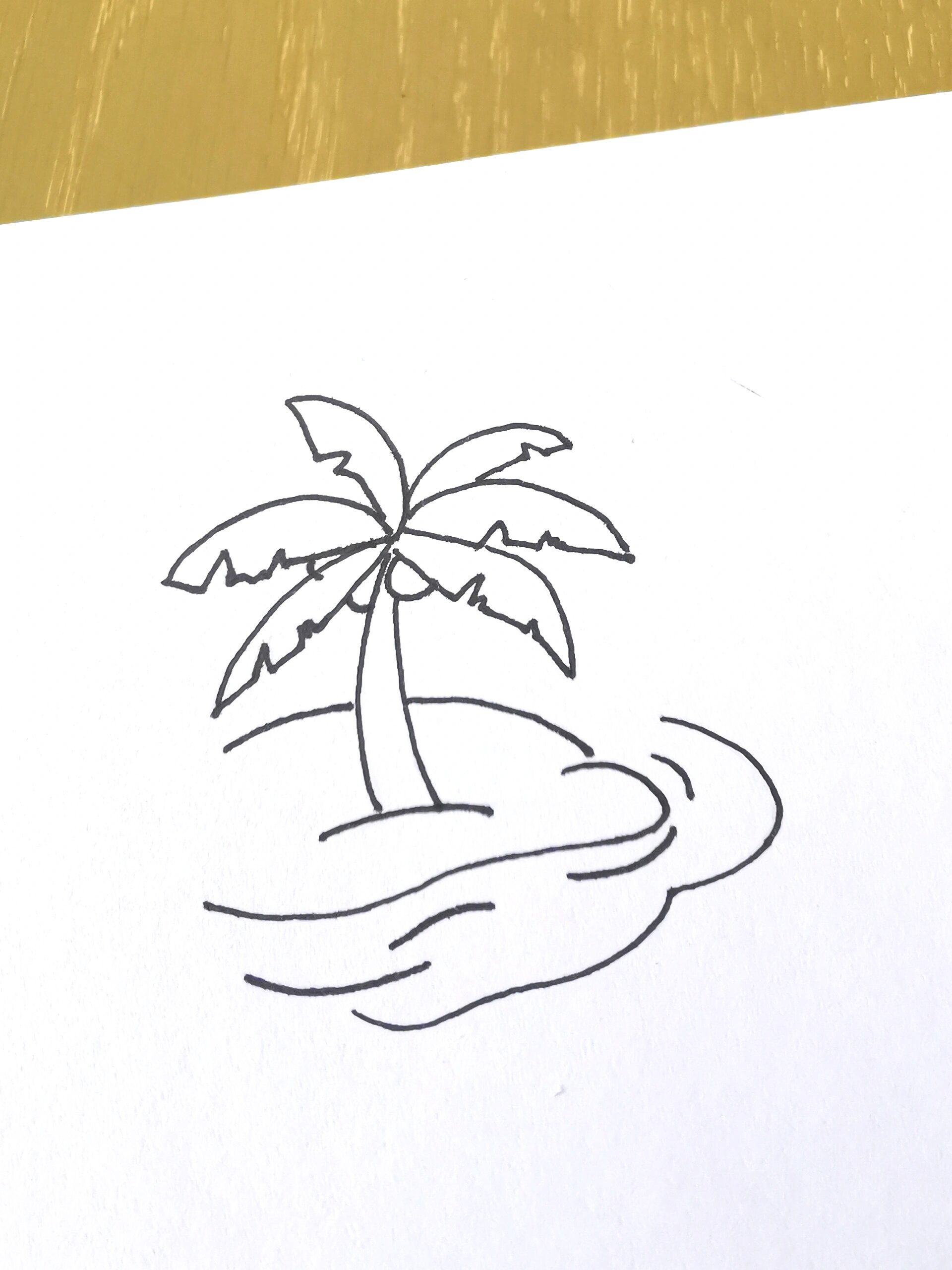 94|简笔画|海岛旅游元素|大海沙滩椰树