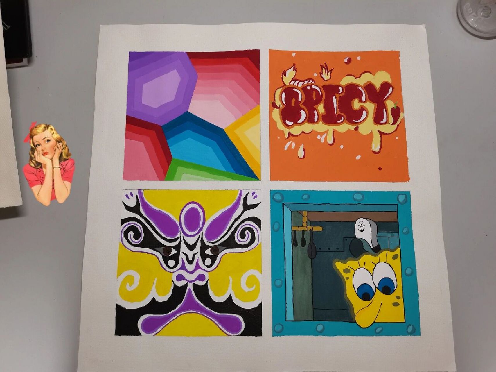 《色彩调和水粉画》96   秩序调和08 主色调调和90 面积调和