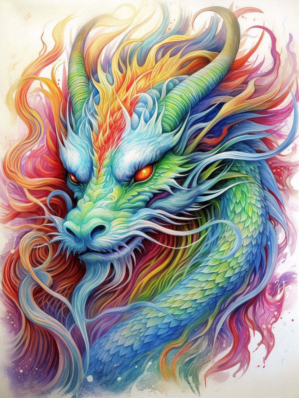 彩铅画龙来点颜色看看 彩铅的色彩给人一种不一样的感觉#彩铅画#02