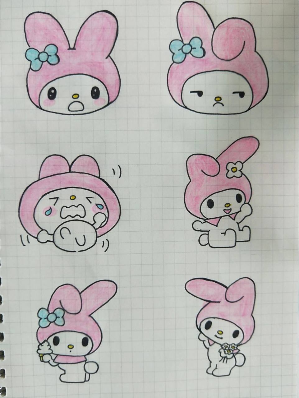 美乐蒂简笔画 粉粉嫩嫩的美乐蒂