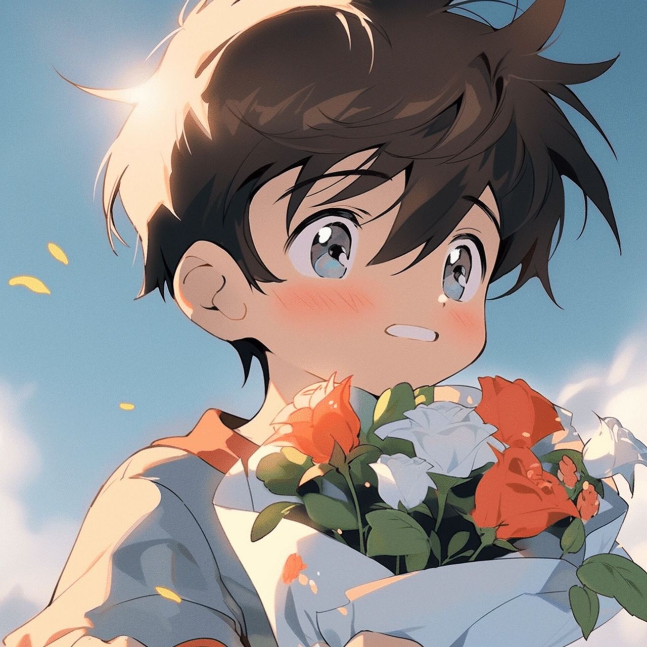 捧花情侣头像97(男版)