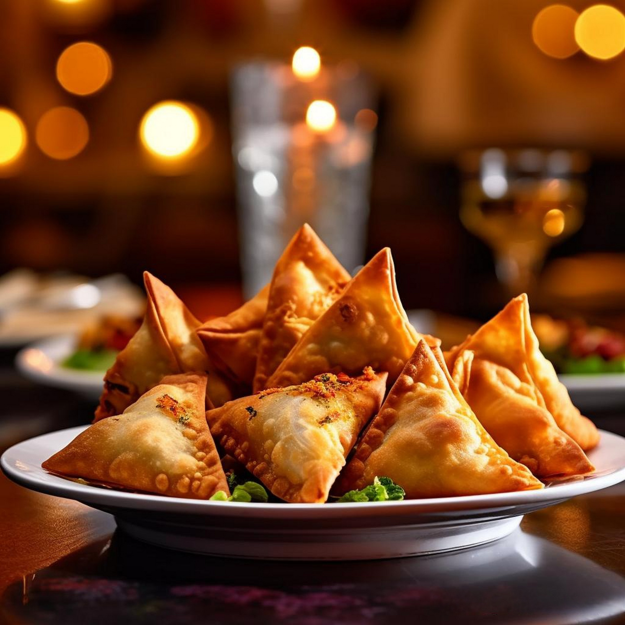 世界美食摄影|印度美食  印度三角饺(samosa):这是一种油炸或烘烤的