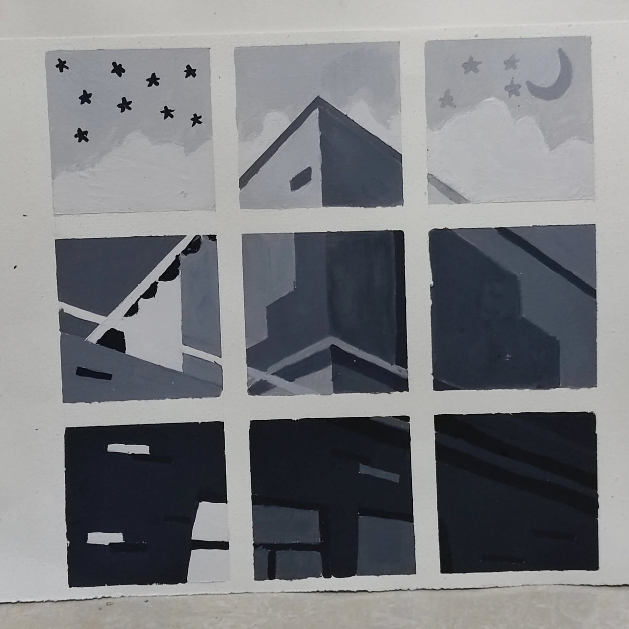 色彩明度对比,九宫格,25*25 第二次作业 ,嘿嘿 画的时候什么丑东西