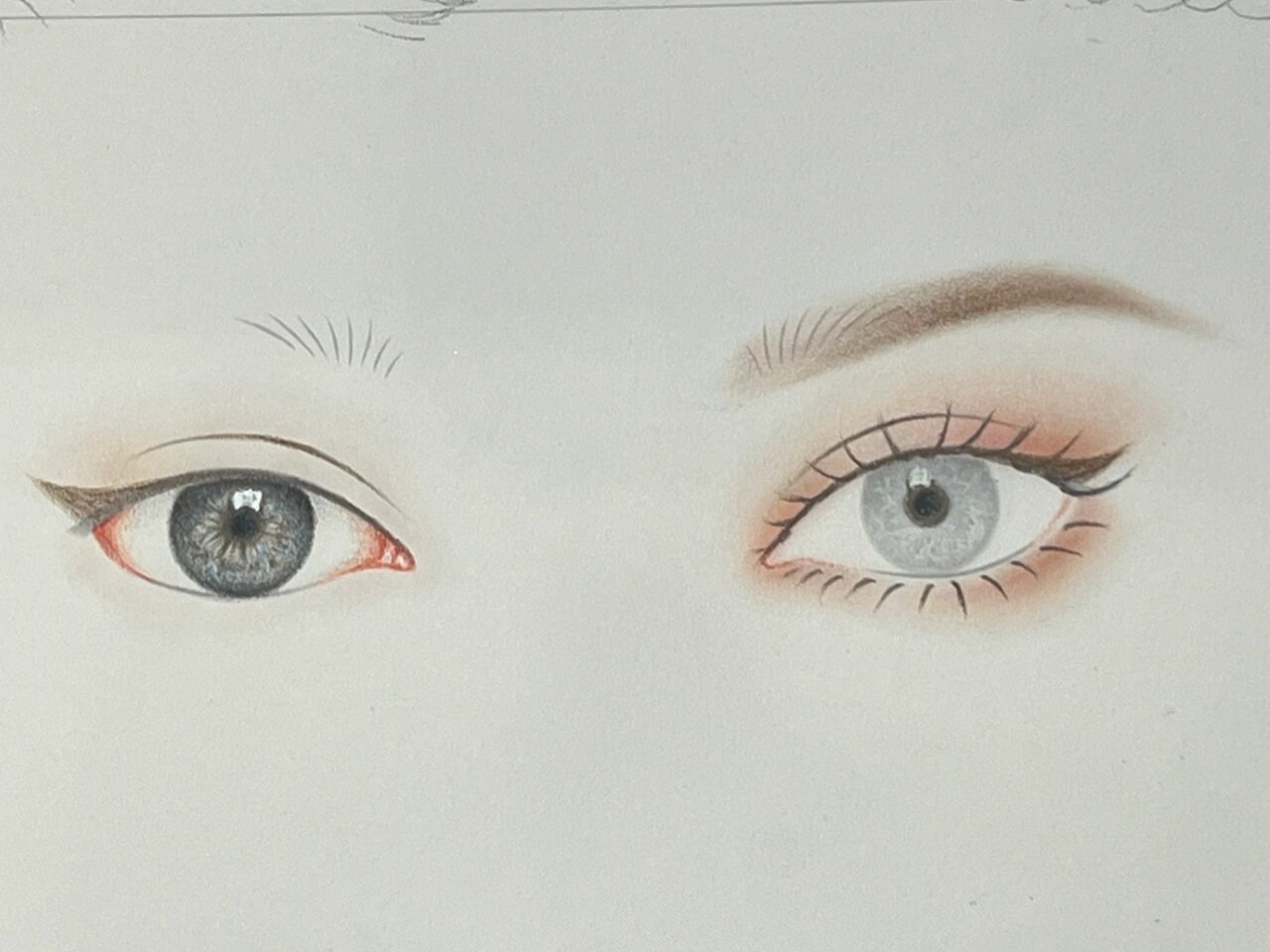 美人图——彩铅画美瞳/画眼影