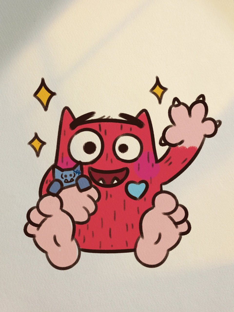 零基础手绘教程|小怪兽|阿蒙|绘画|画画 锵锵~今日份敲可爱小怪兽阿蒙