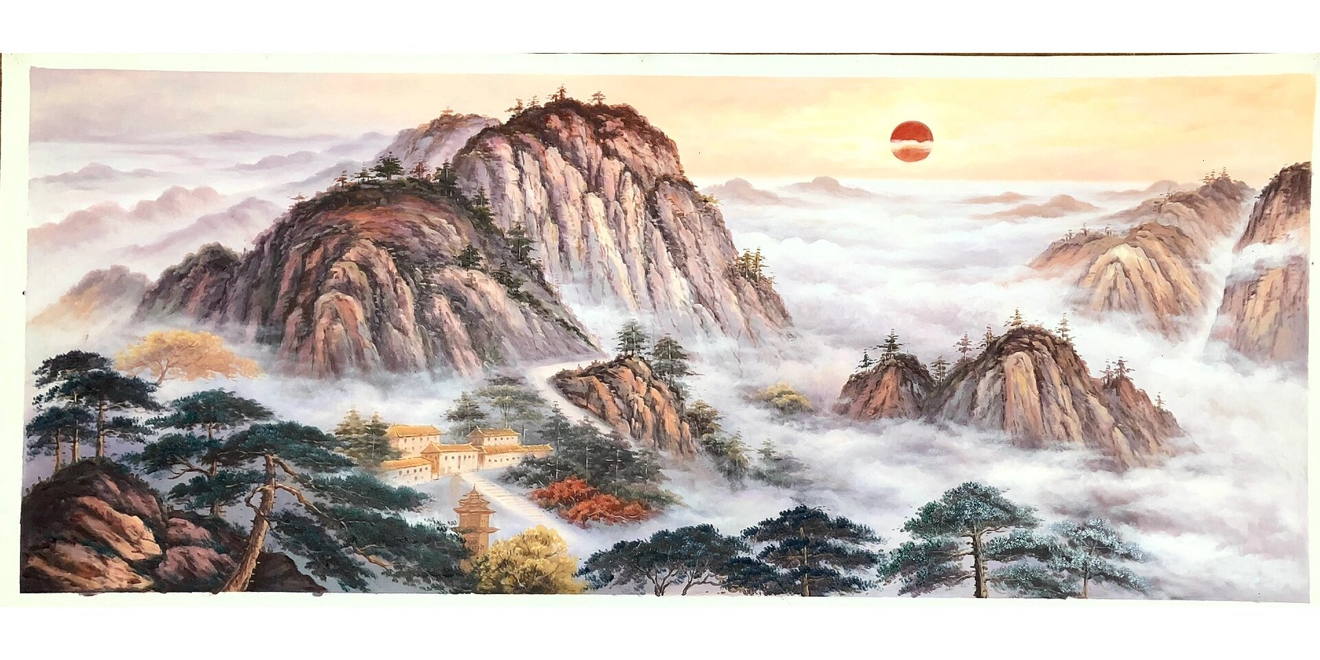 布面油画泰山雄风大作品
