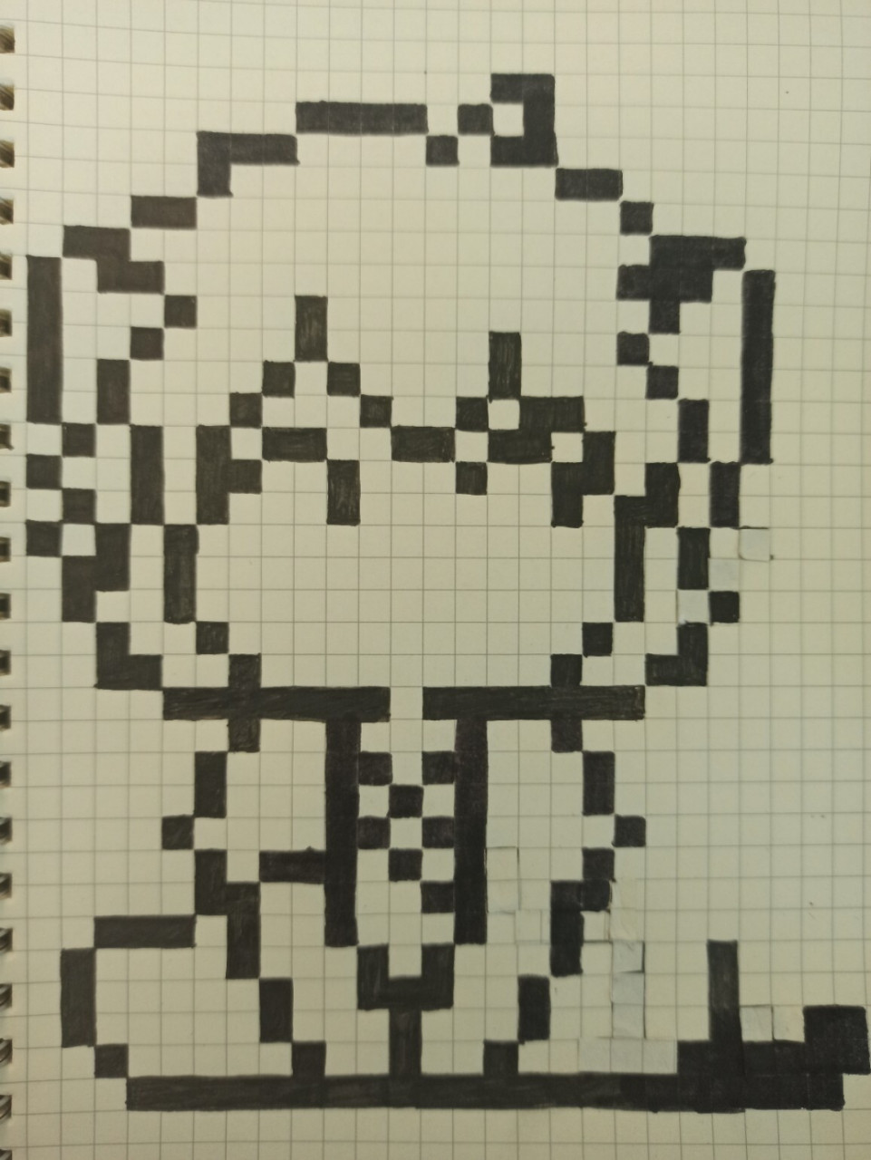 像素画|第九天|打卡|罗小黑|简笔画|临摹 由于纸张不同,色彩会有一些