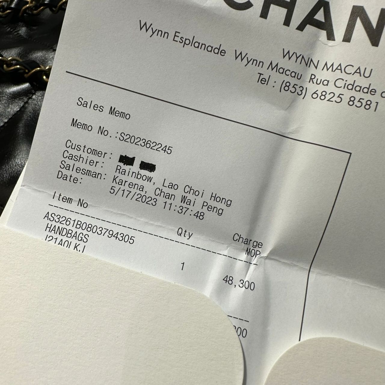 chanel 22bag 黑金中号垃圾袋 全新全套!5月17日澳门专柜刚刚抱出!