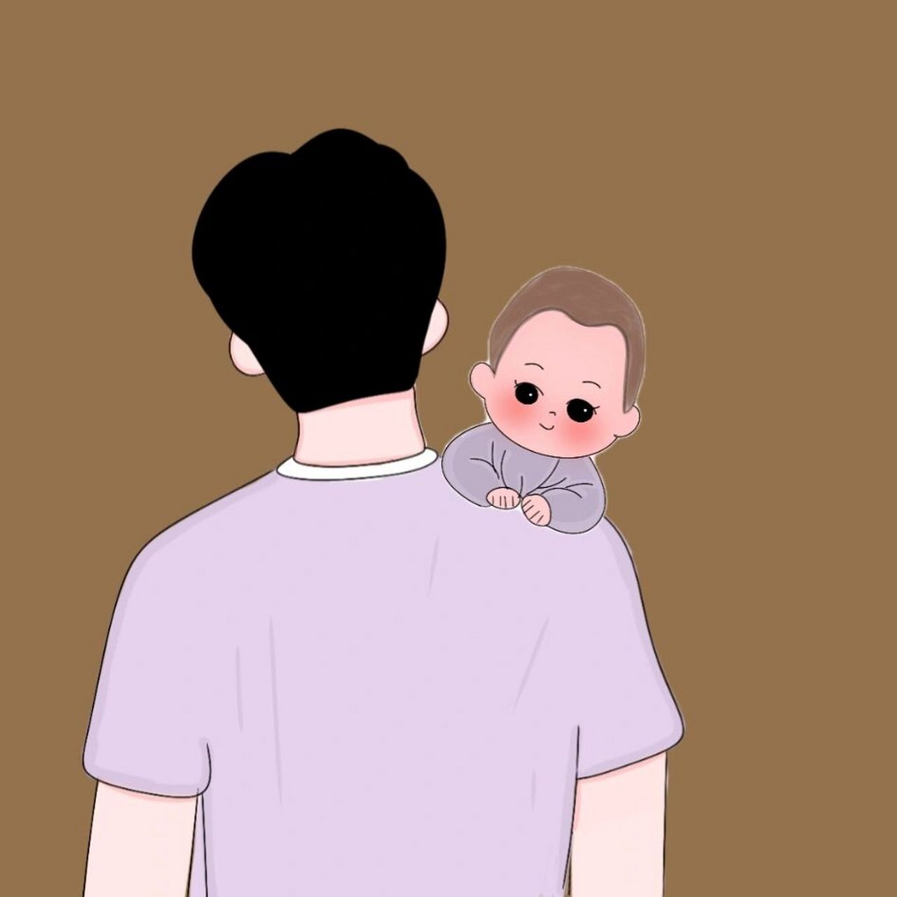 原创手绘情侣亲子头像可爱男宝来啦 这辈子没什么成就,但自己一手带大