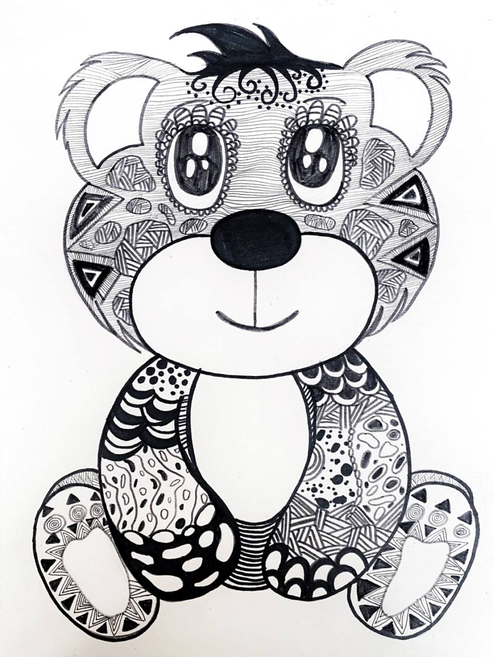 玩具熊02 线描玩具熊 #玩偶# #线描