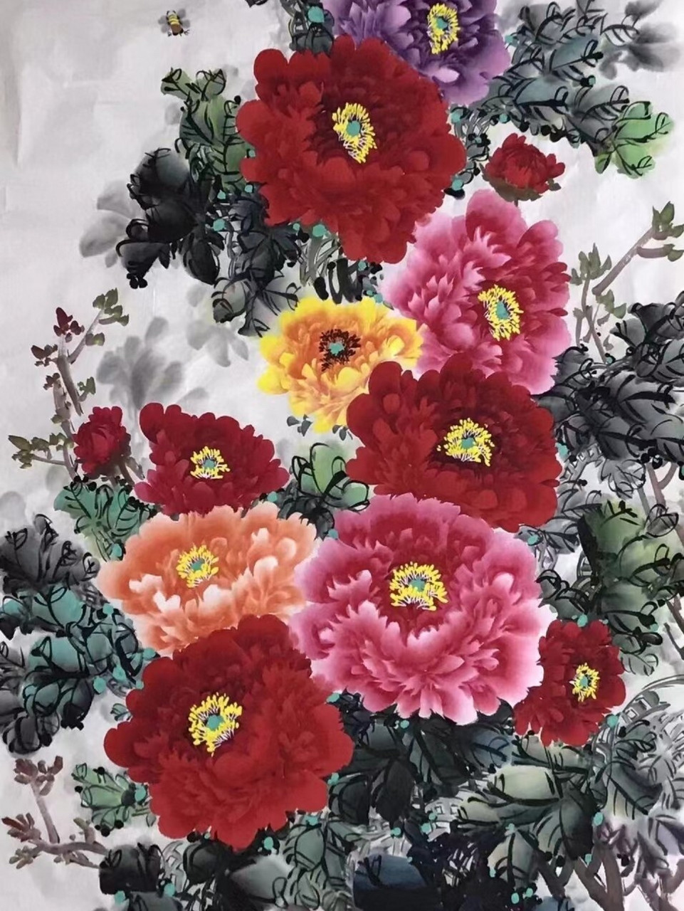 陈芬清🔥四尺牡丹🔥140×70cm 纯手绘