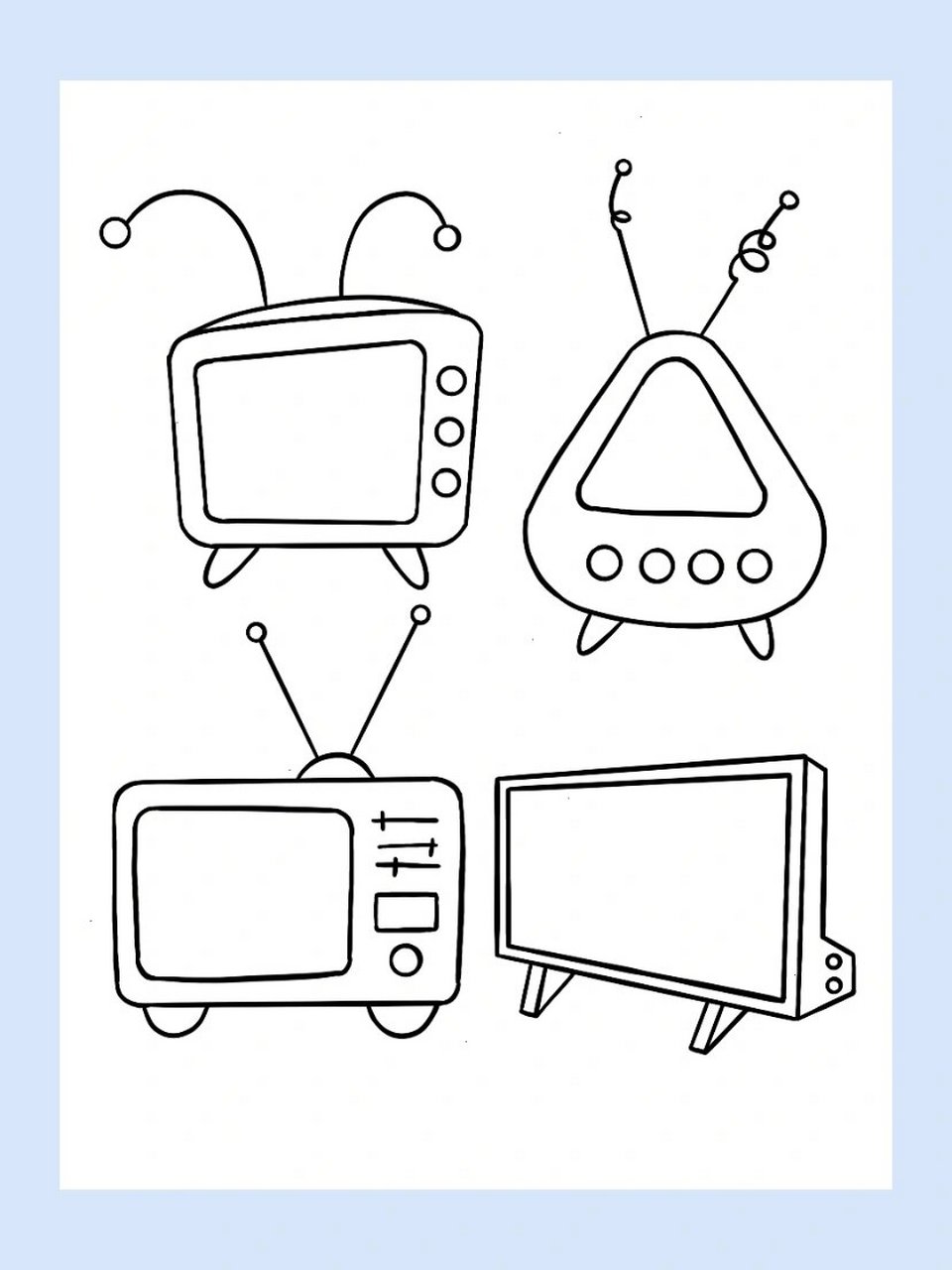电视简笔画 侧面图片