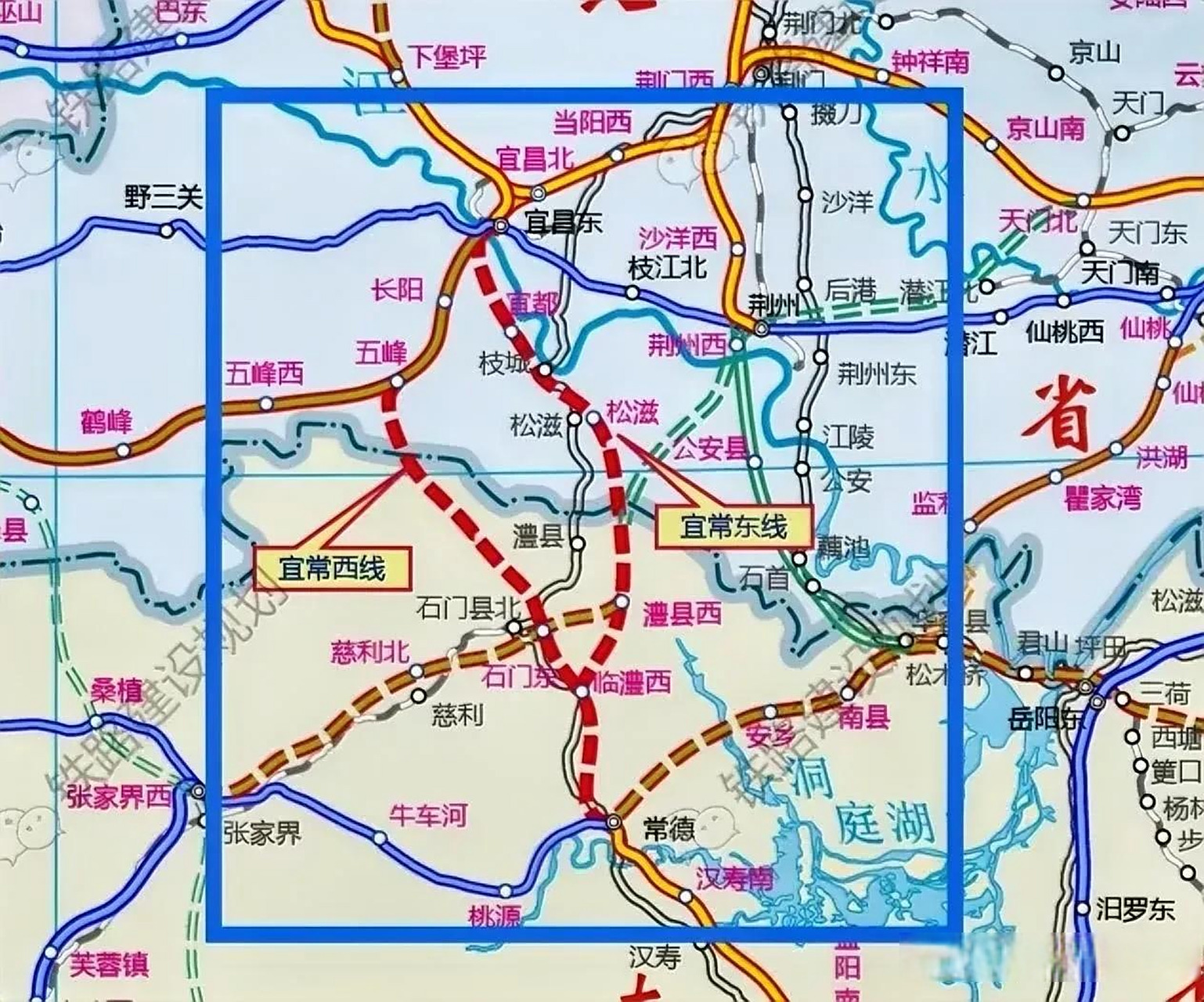 呼南高铁宜常段目前有两个比选方案,涉及到了常德的石门,澧县,临澧