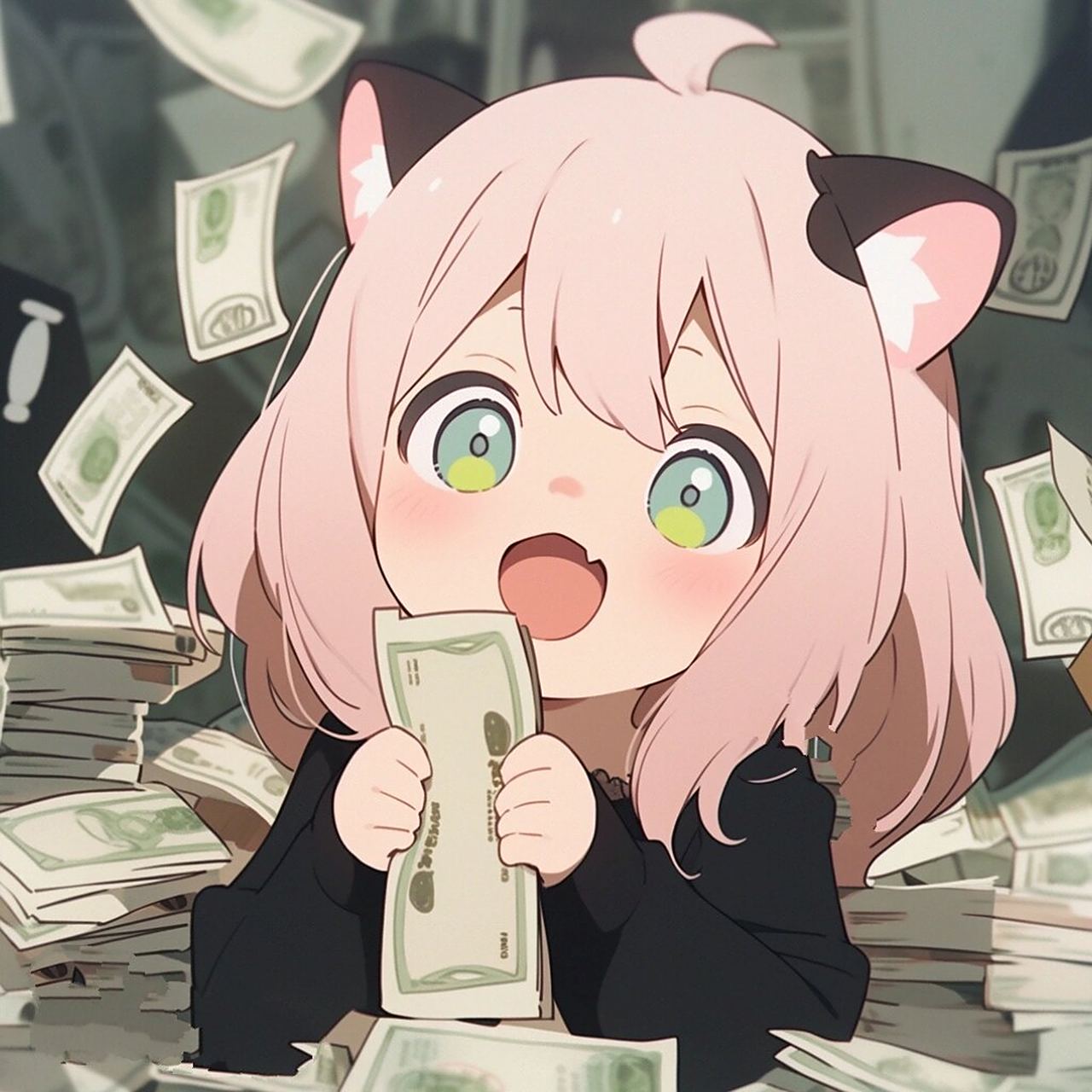 可爱小财迷|女生头像