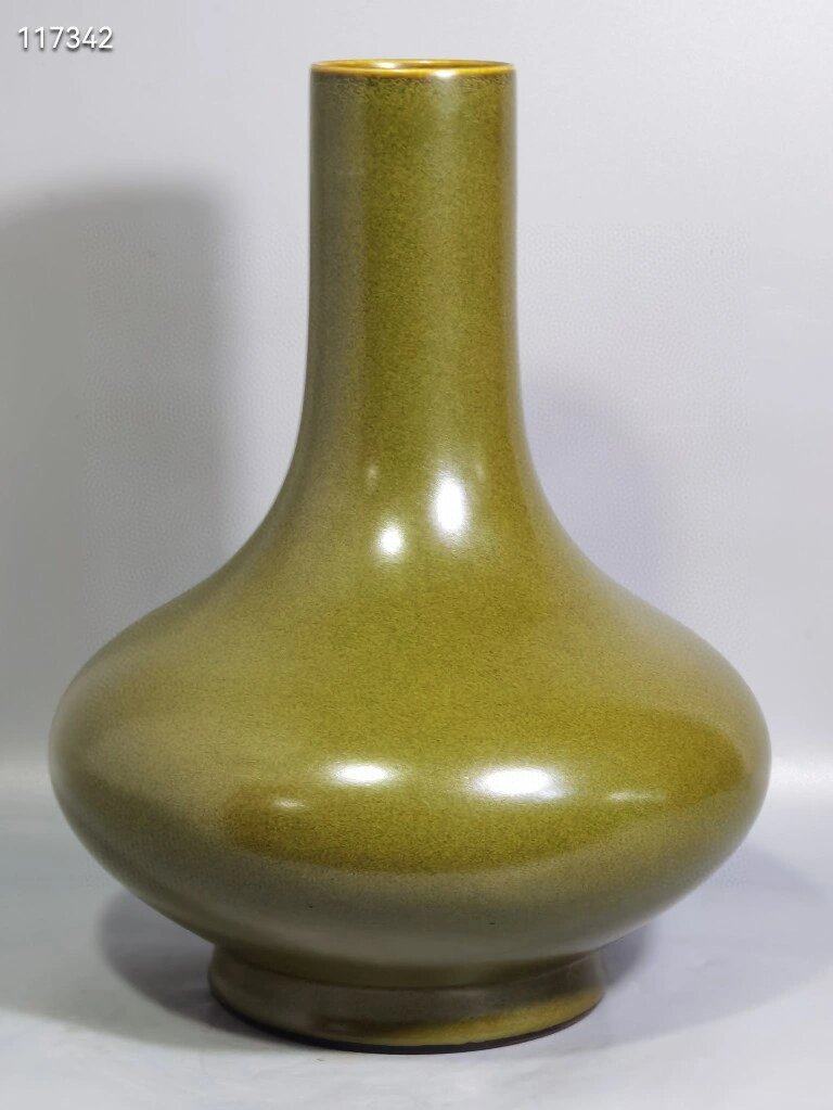 清光绪茶叶末釉荸荠瓶古玩古董古瓷器老瓷器 清光绪 茶叶末釉荸荠扁肚