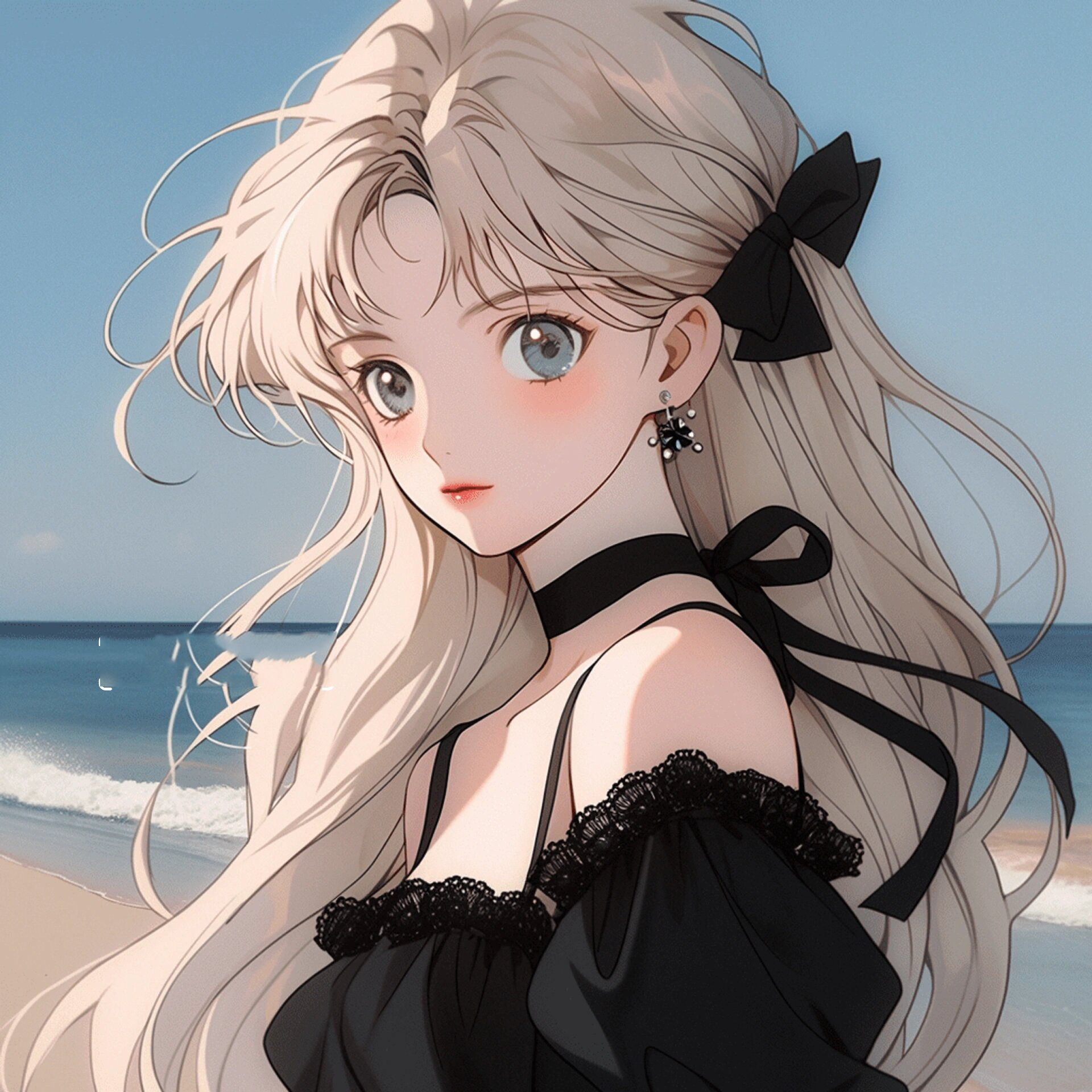 高冷风黑色系女生头像