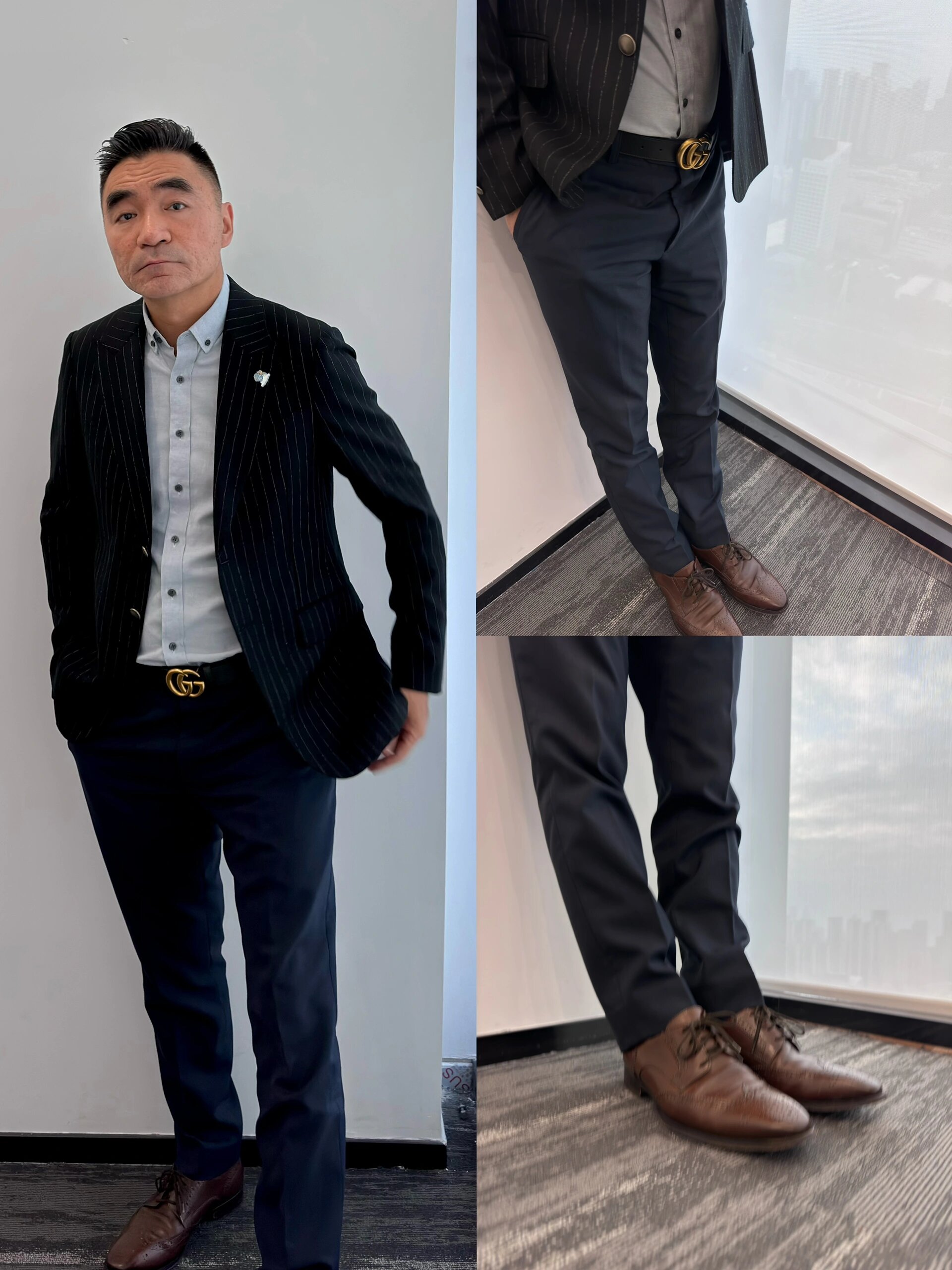 灰色衬衣搭配西装会让人感觉更有气场