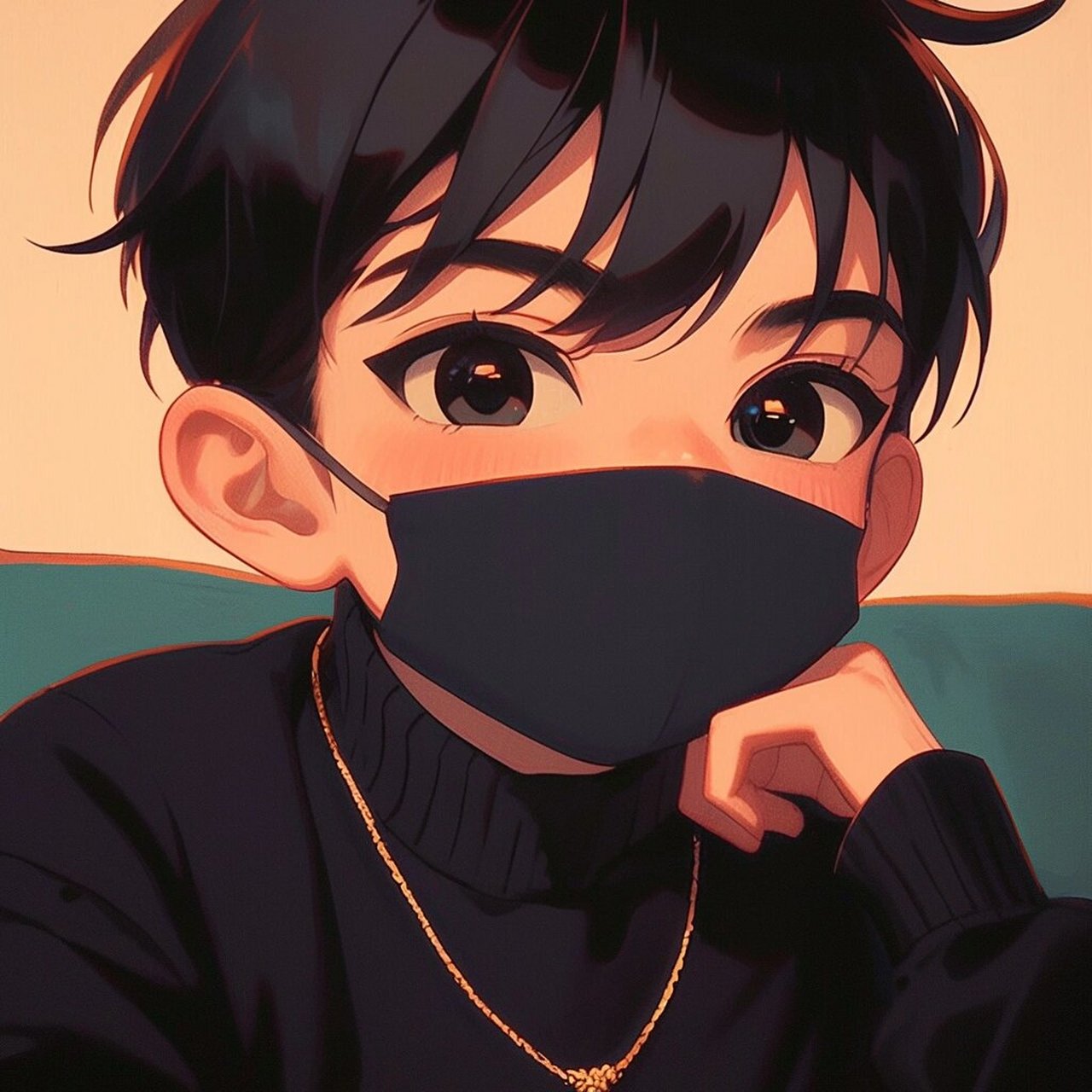 男孩头像02霸气02帅气02可爱02动漫 黑衣黑口罩酷酷的小孩哥