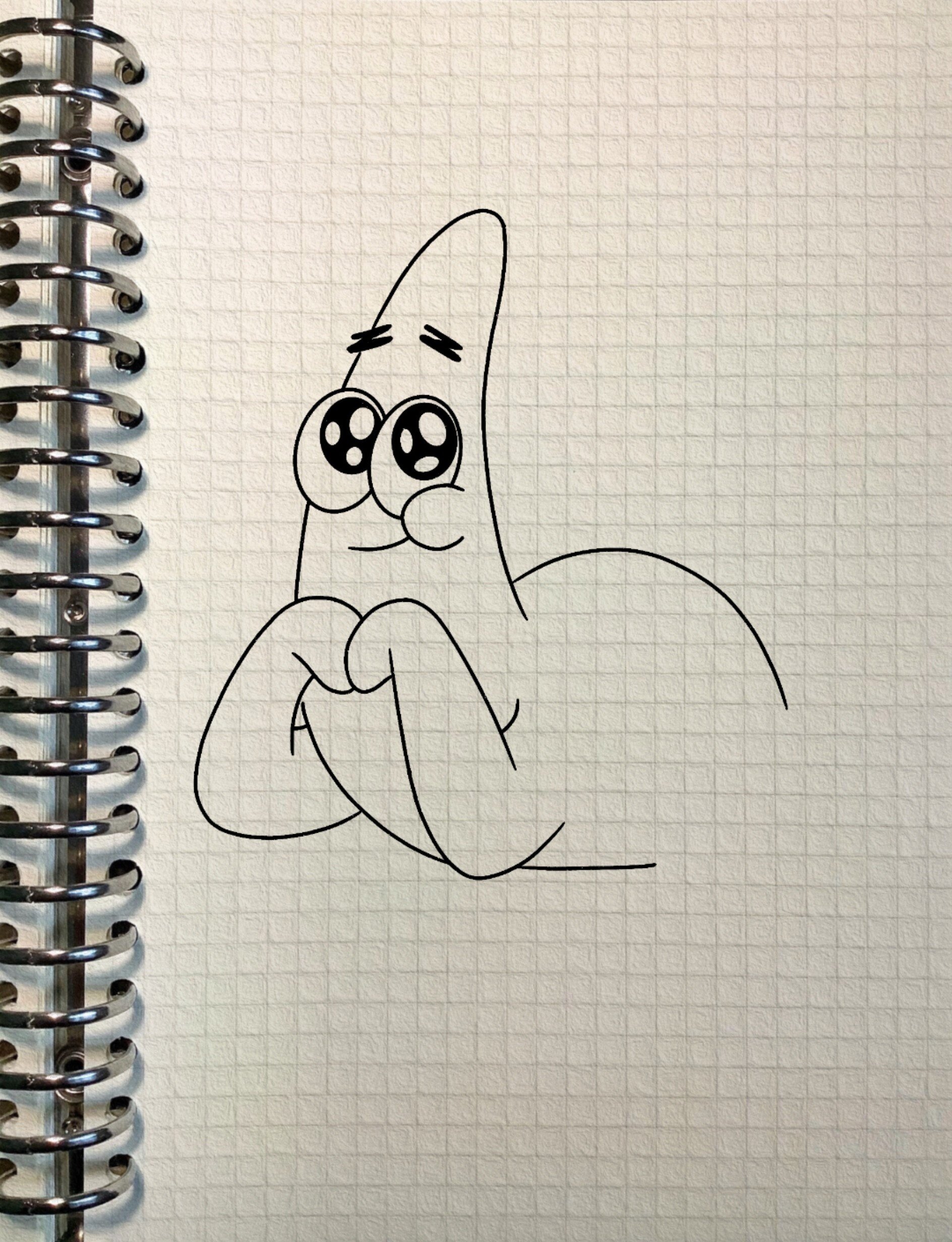 简笔画分享(97)派大星(内有过程) 我要两个冰激凌一个给我吃,一个给我