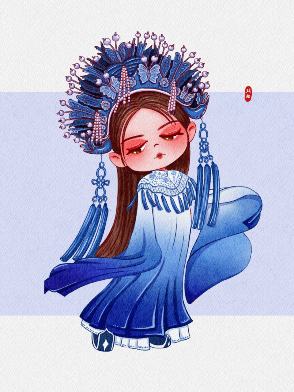 q版人物动态图|戏曲 主页更多q版人物合集|古风人物#速写60天挑战赛