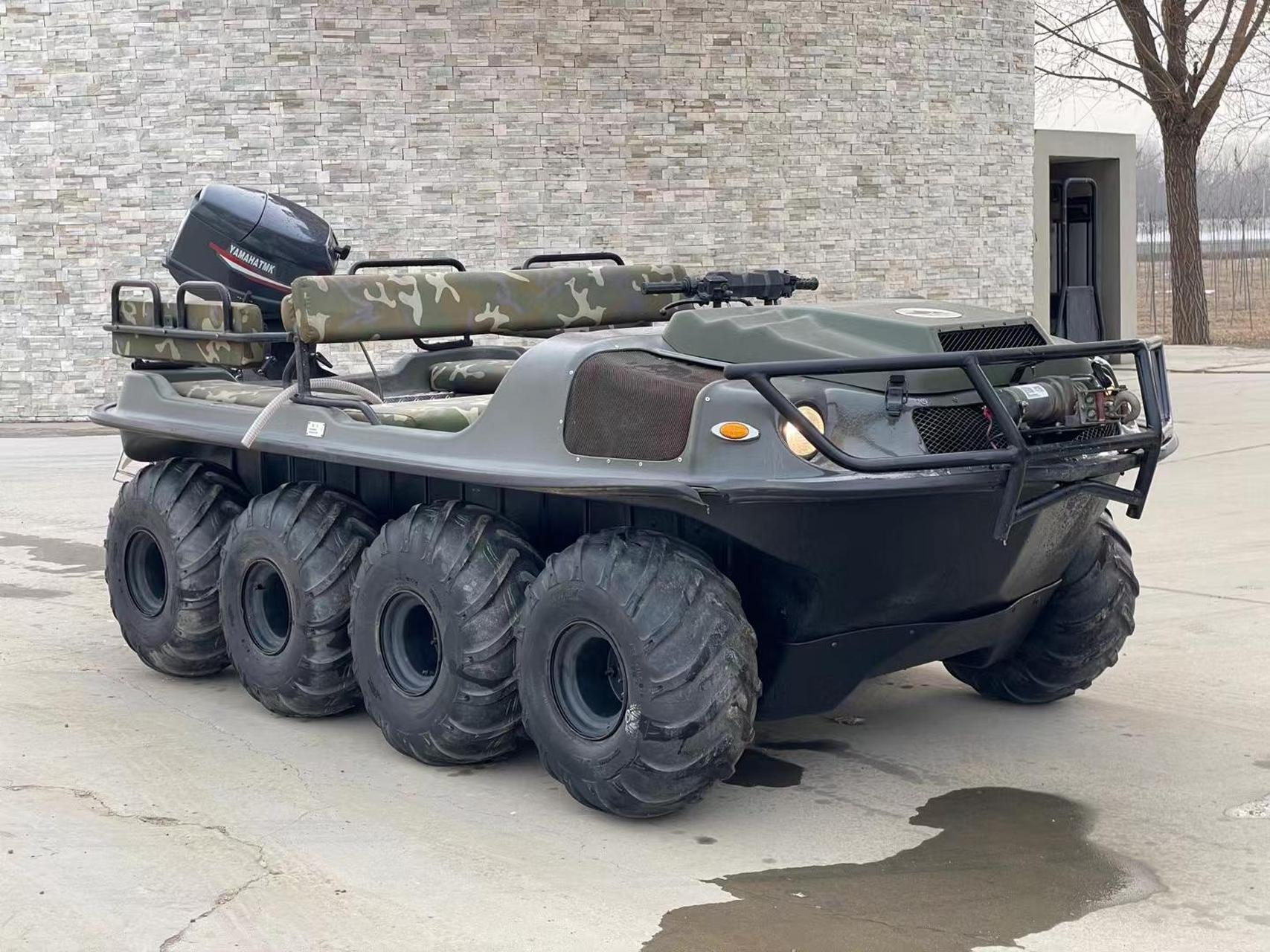 西贝虎870158水陆两栖车,雅马哈30舷外机,带双桥拖车