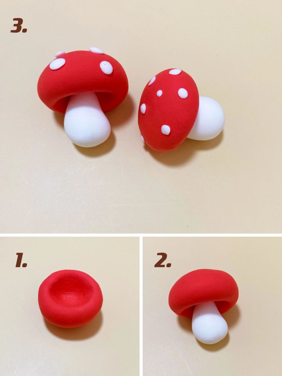 不同的蘑菇教程,粘土手工 96制作建议: 97制作金针菇时,可以用白