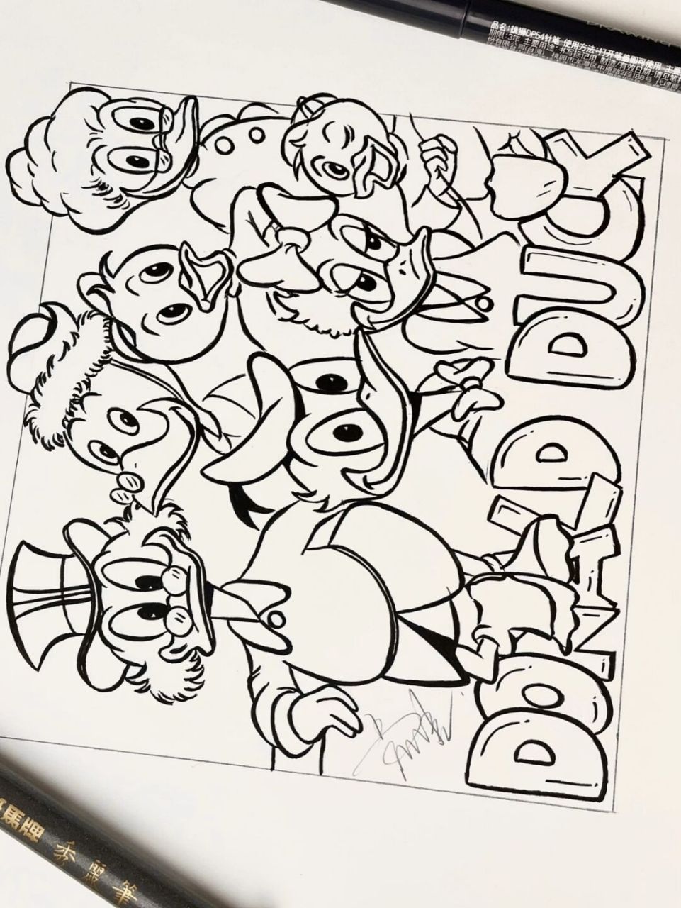 唐老鸭一家简笔画～手绘唐纳德达克 21和23号晚上的这两回直播画的是