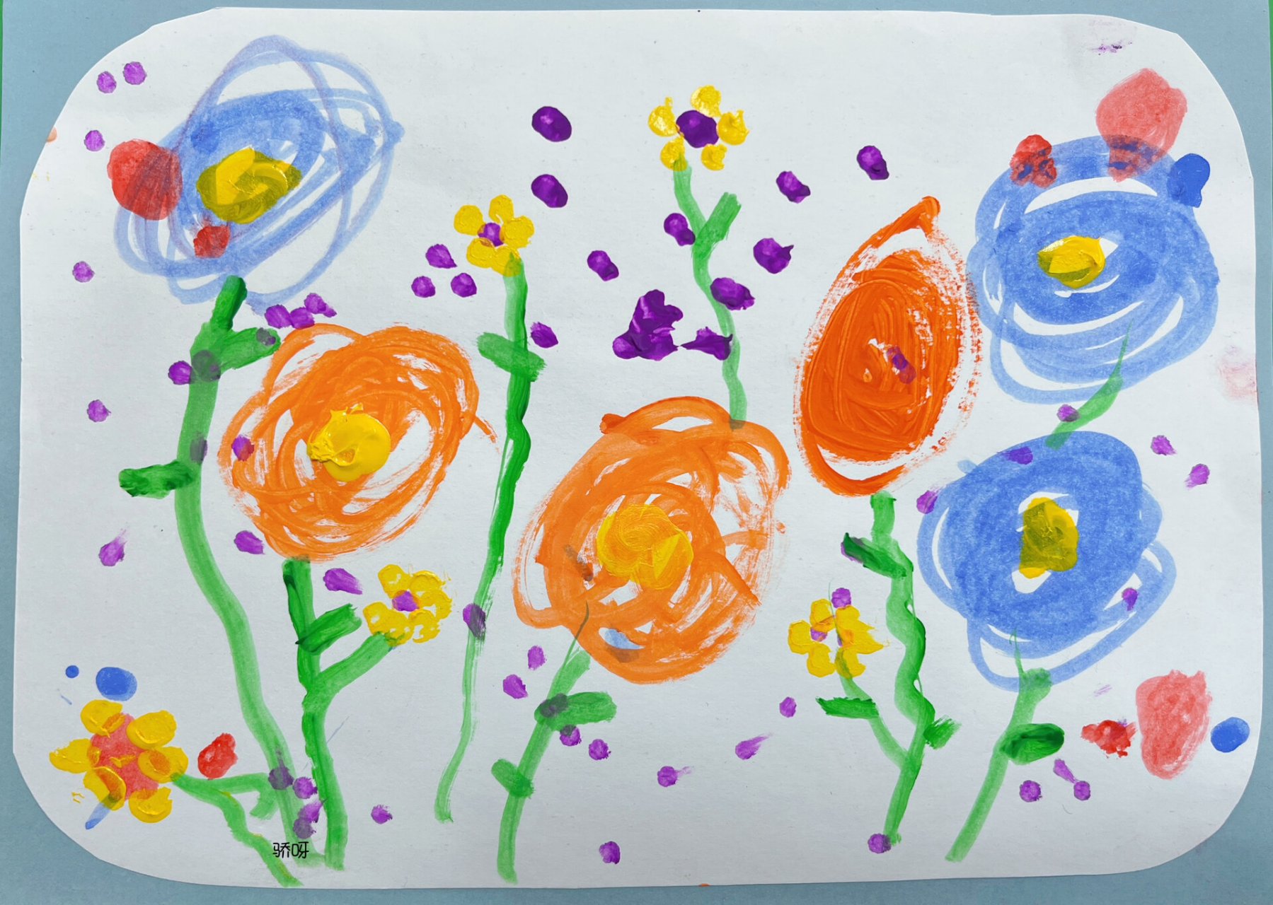 《春日花园》|小班 棉签蘸画 2.