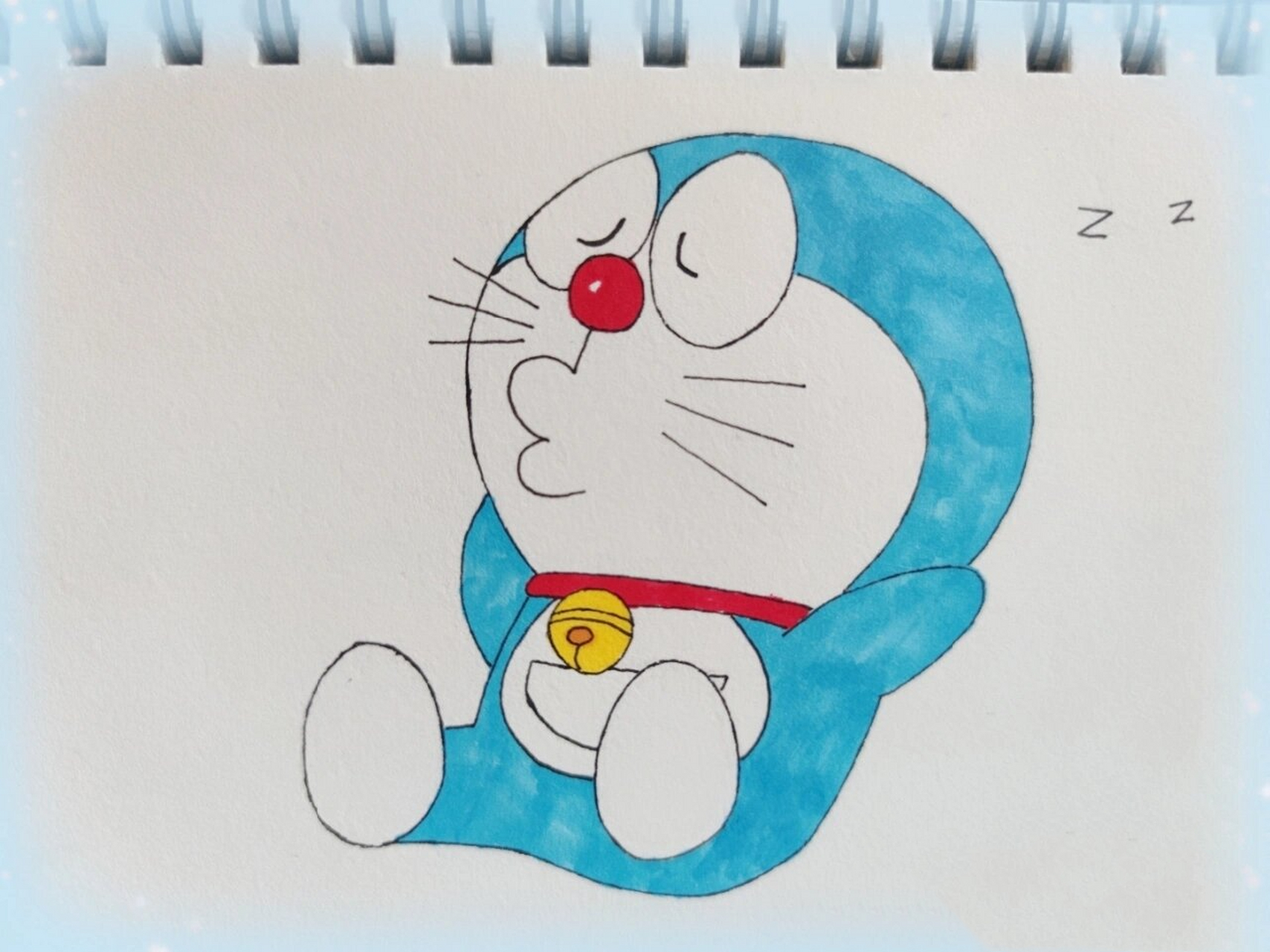 哆啦a梦/机器猫/蓝胖子/小叮当:彩铅画合集 今天周末分享一组机器猫