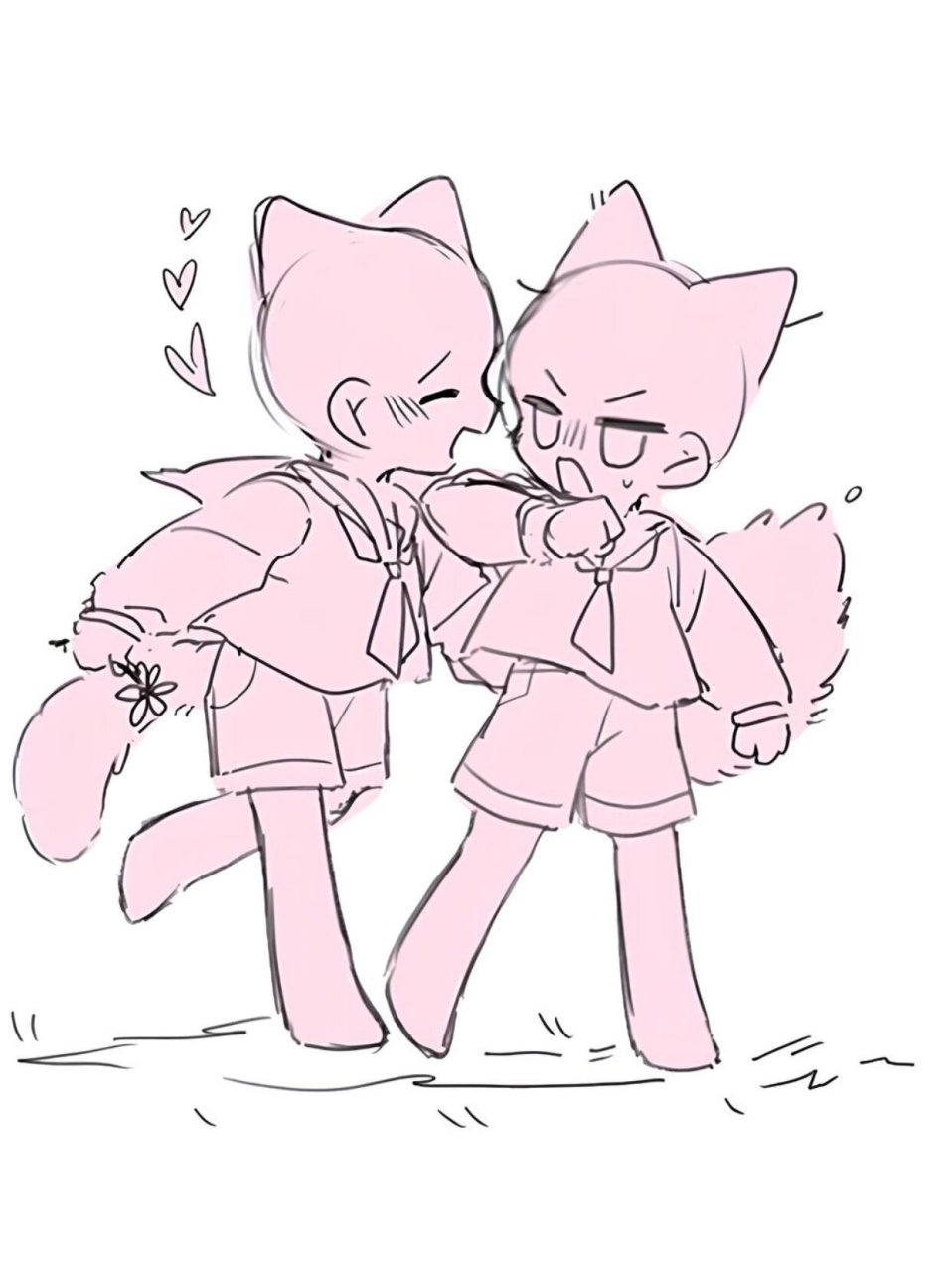 双人q版互动模板 #画画# #绘画# #板绘# #绘画素材# #procreate绘画