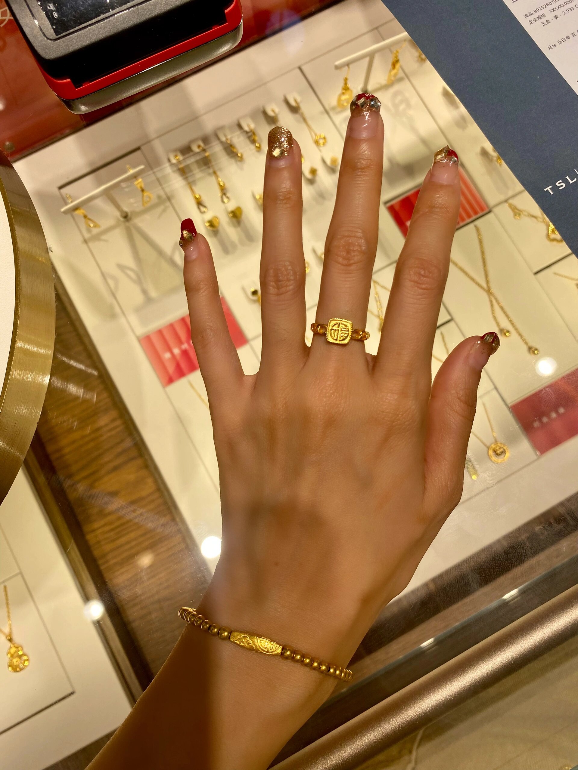 超好看的方形金戒指