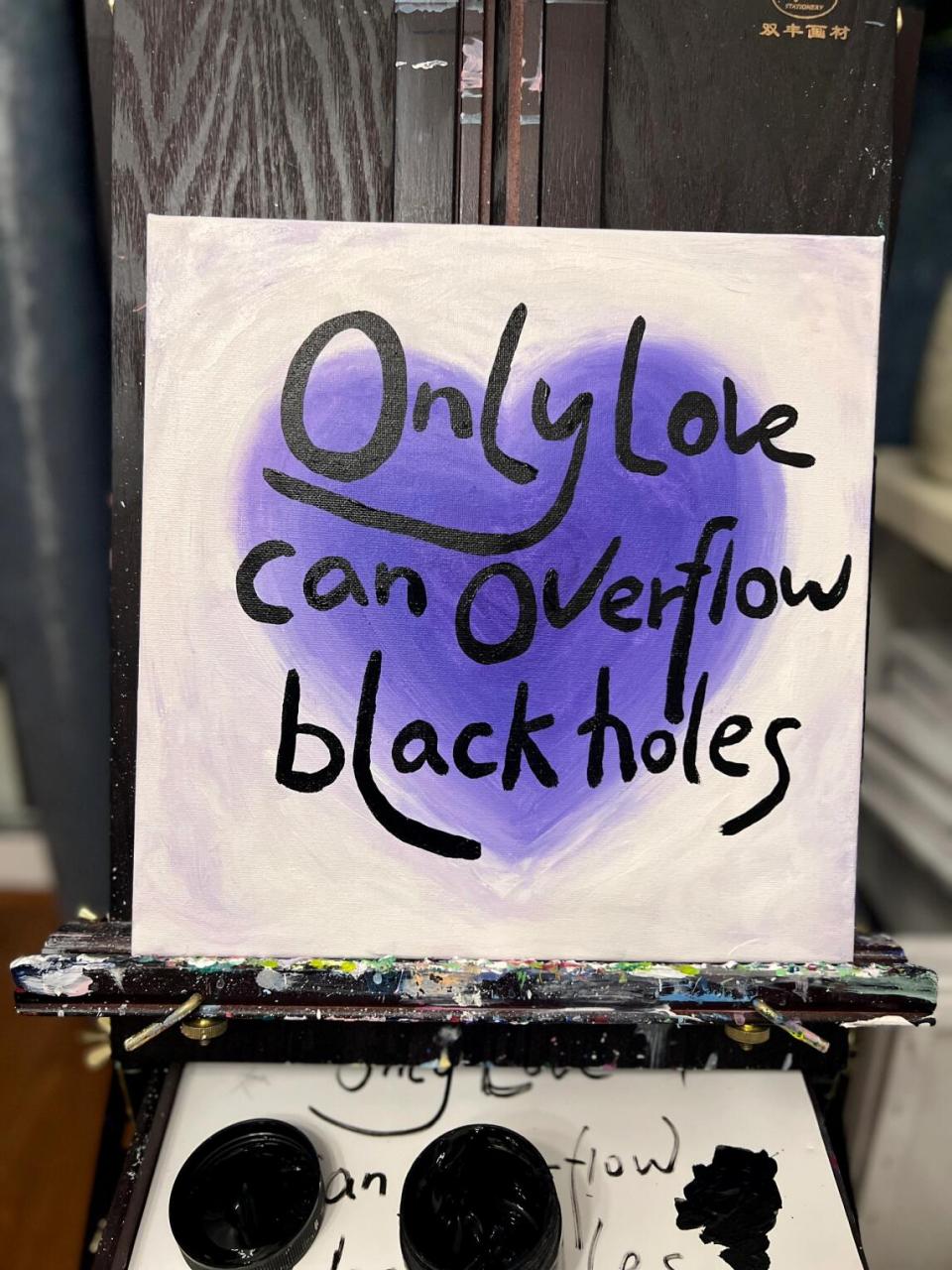 "only love can overflow black holes.