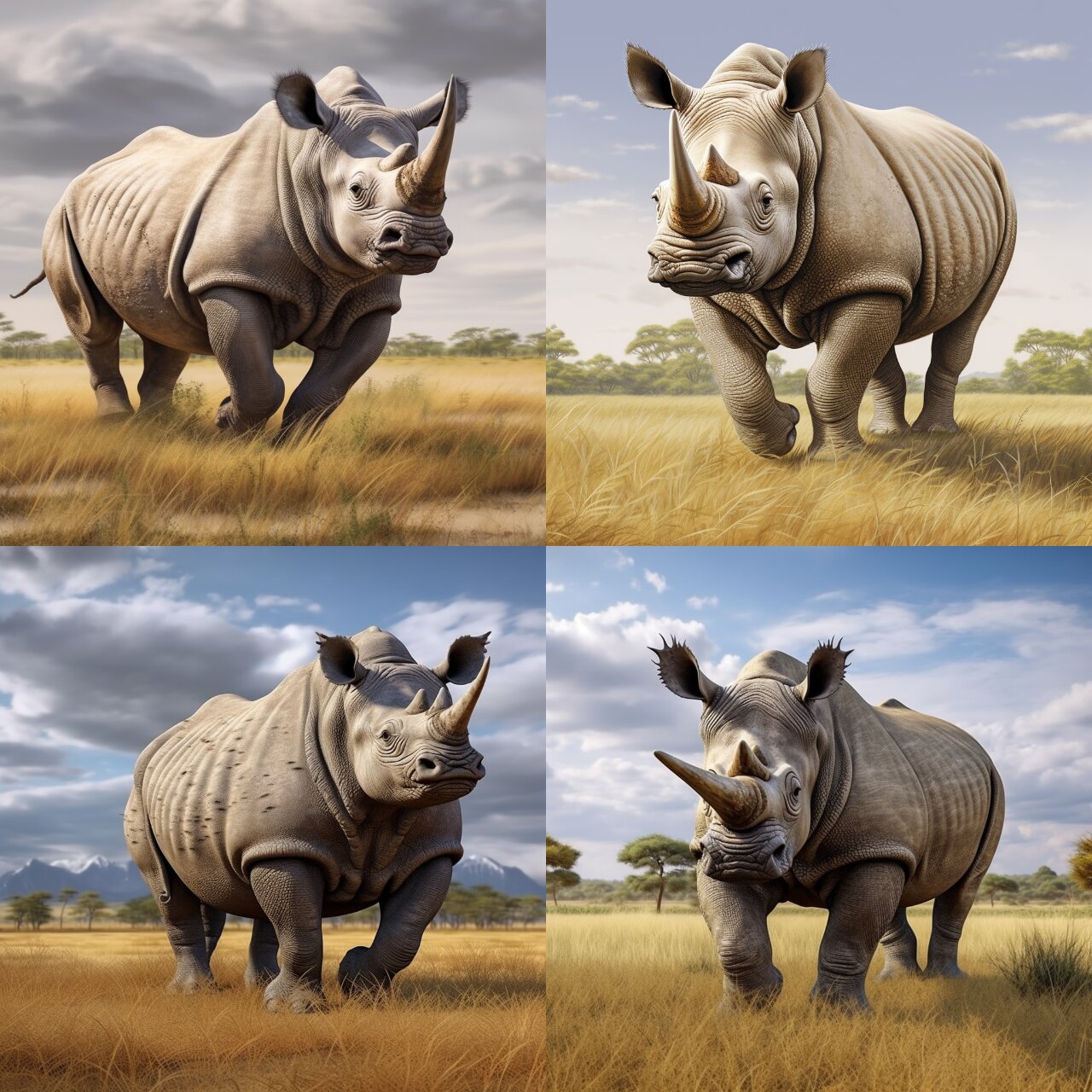 ai动物世界——犀牛 非洲犀牛是非洲大陆上的一种大型哺乳动物,分为白