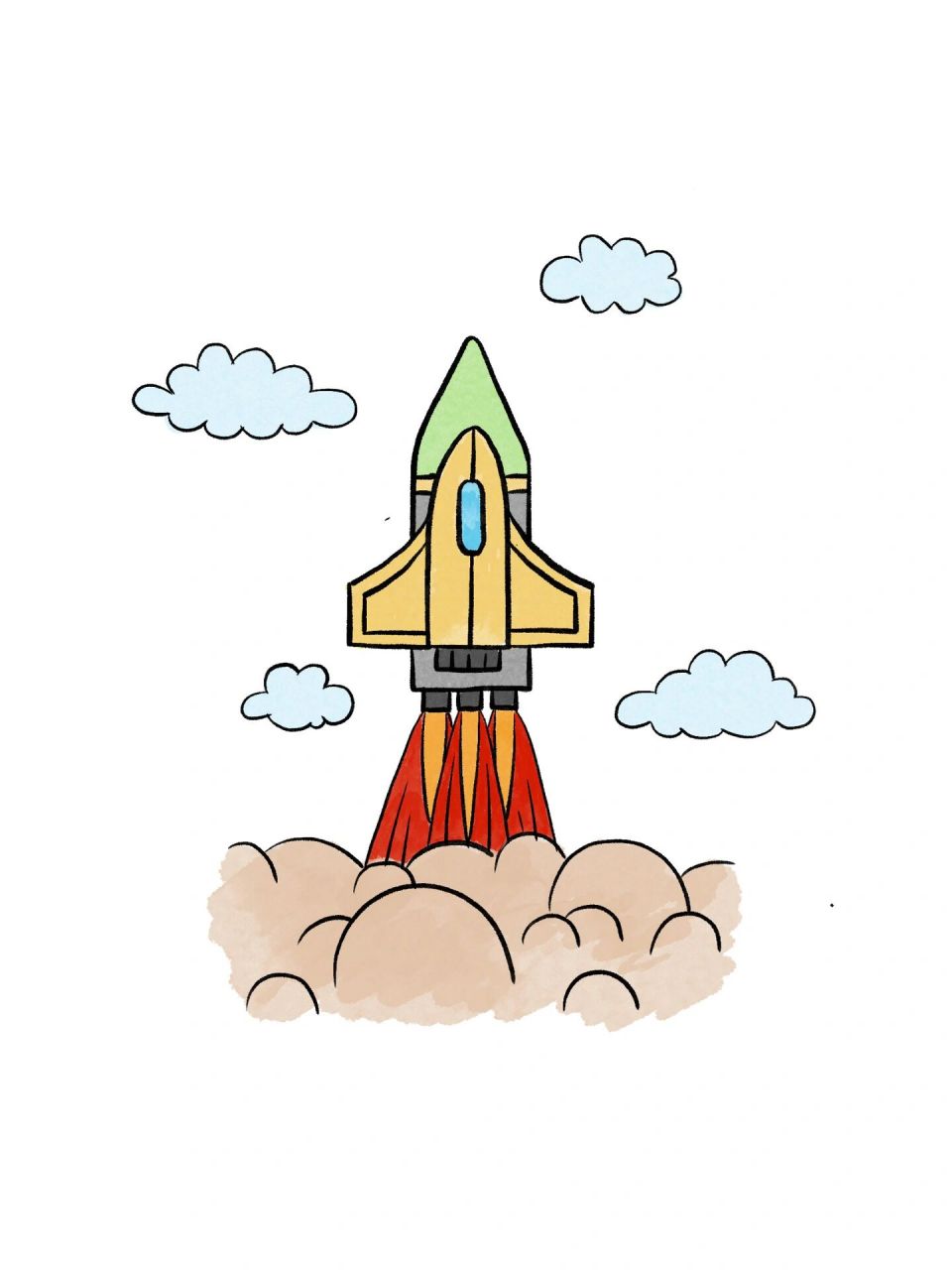 航天飞机简笔画