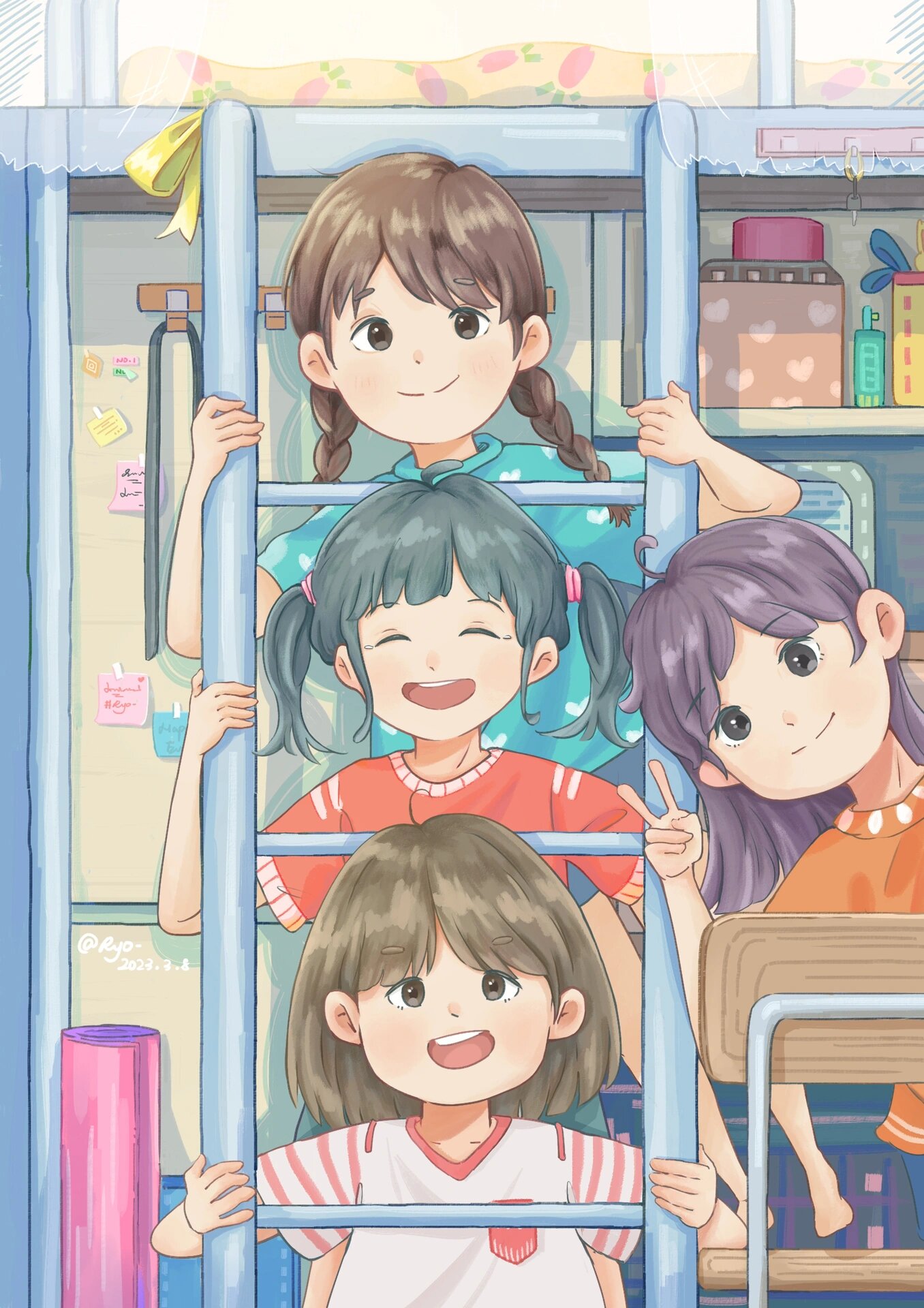 插画练习|宿舍生活