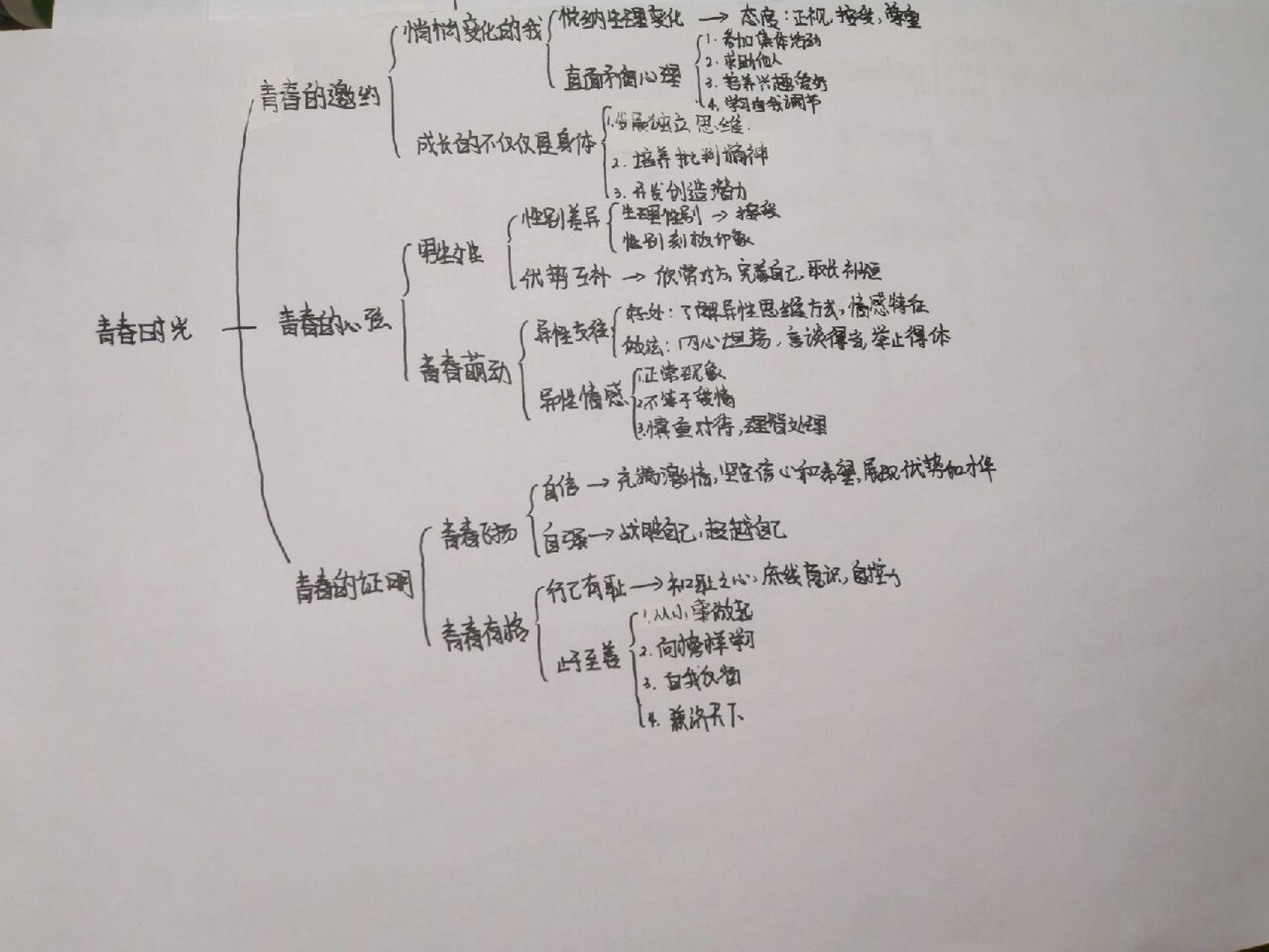 七下道法第一,二单元思维导图