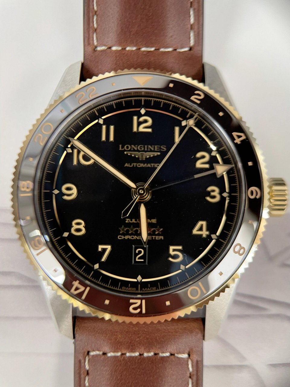 飞航腕表首选 浪琴先行者 2023最新配色先行者祖鲁时间腕表 黑金配色