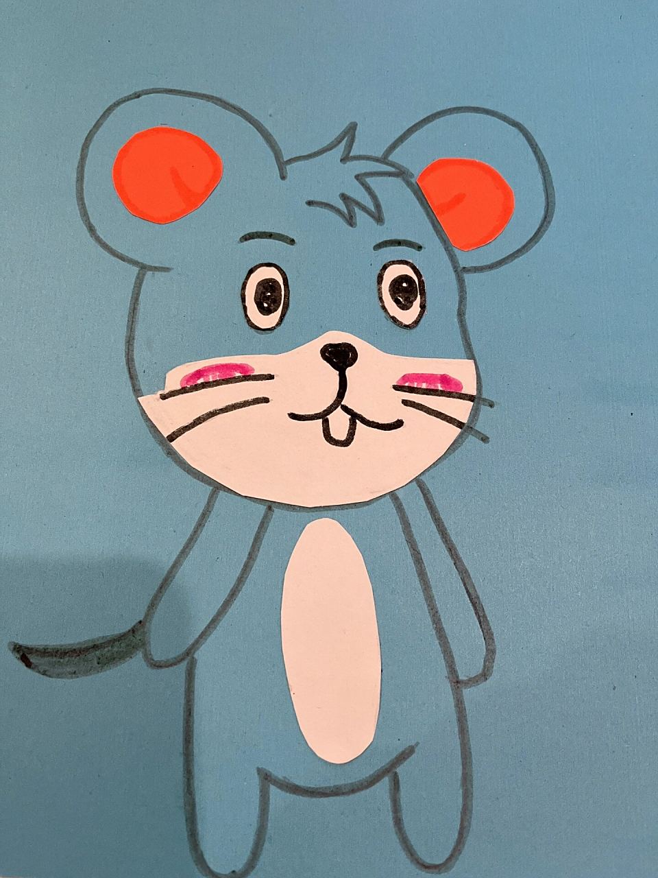 卡纸小老鼠帽子 幼儿园布置的作业 让制作的小老鼠头饰 很简单大家有